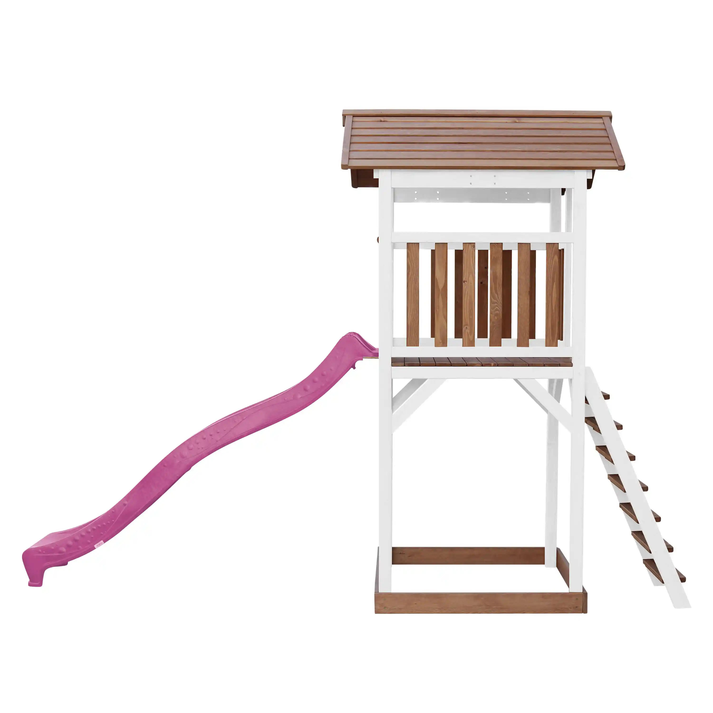 AXI Beach Tower Aire de jeux Marron/Blanche - Toboggan Violet