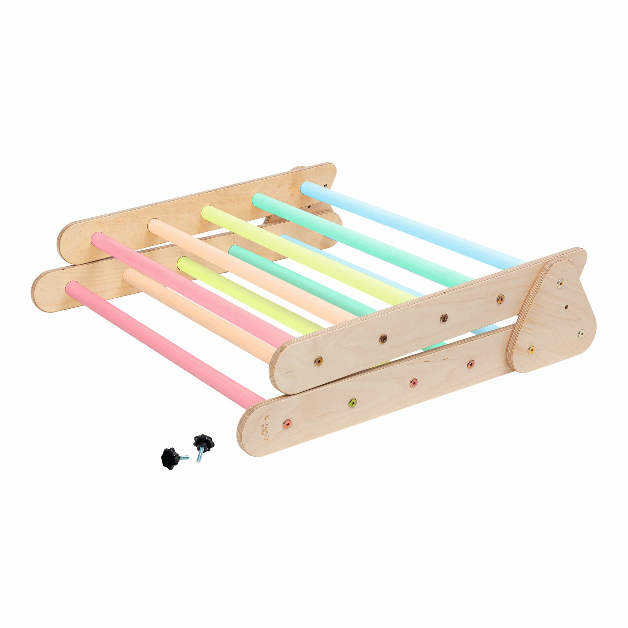 KateHaa Houten Klimdriehoek met Klimwand Pastel-4751038480949 KateHaa Houten Klimdriehoek met Klimwand Pastel