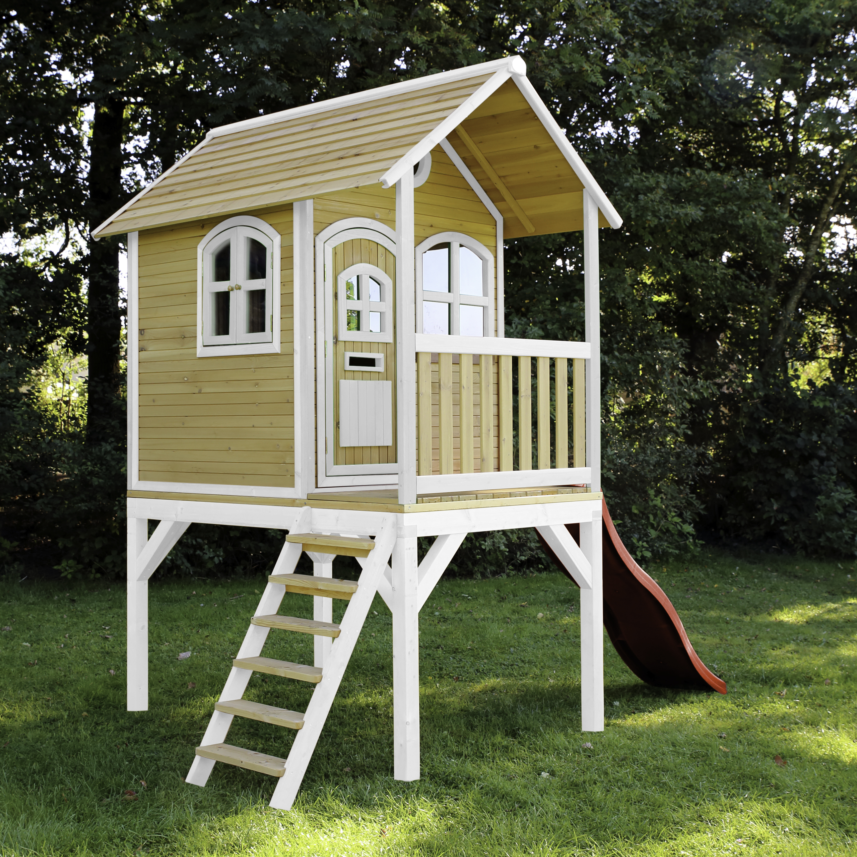 AXI Laura Playhouse Brown/White - Red Slide