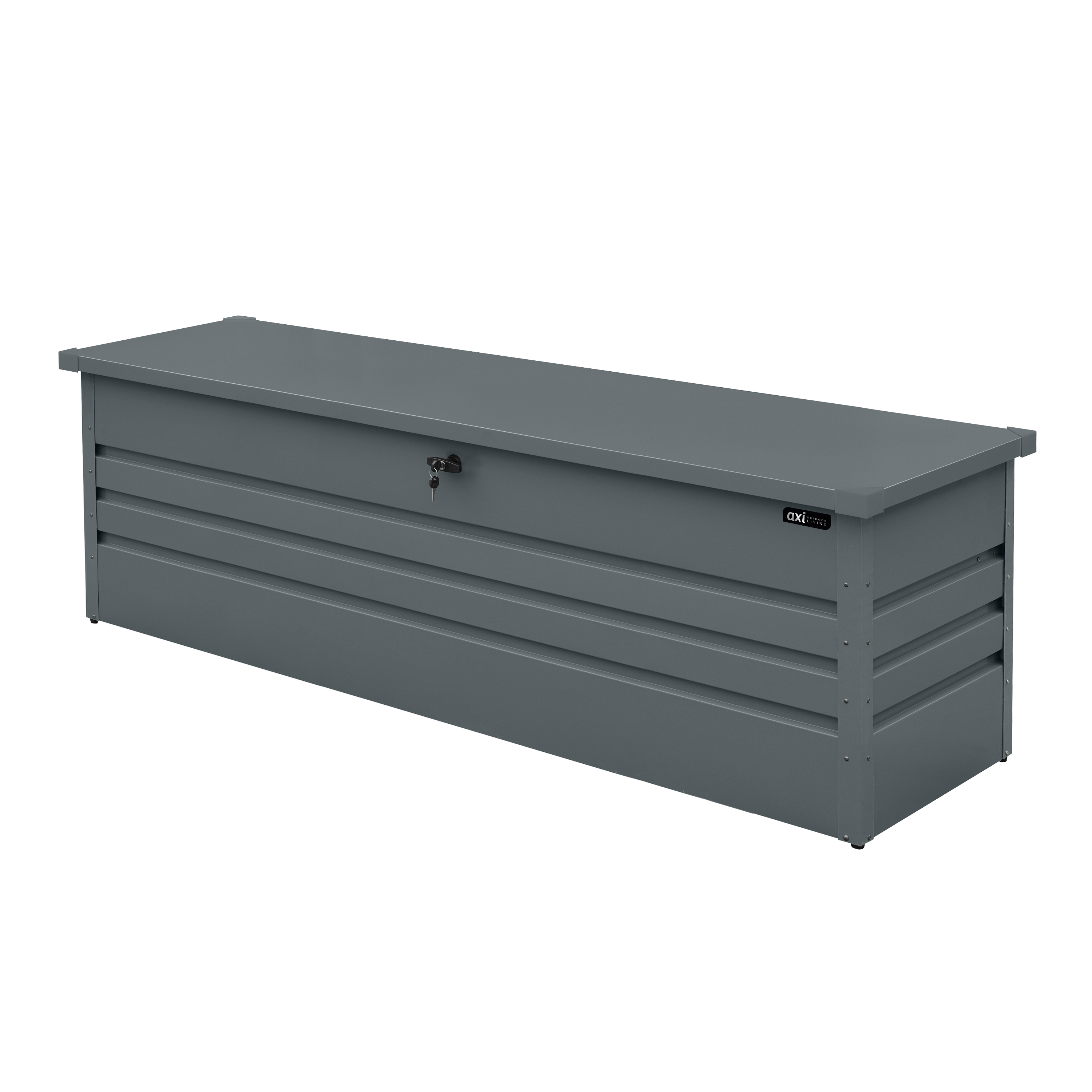 AXI Miles Coffre de jardin en métal 1000 Anthracite - 185x82x75cm