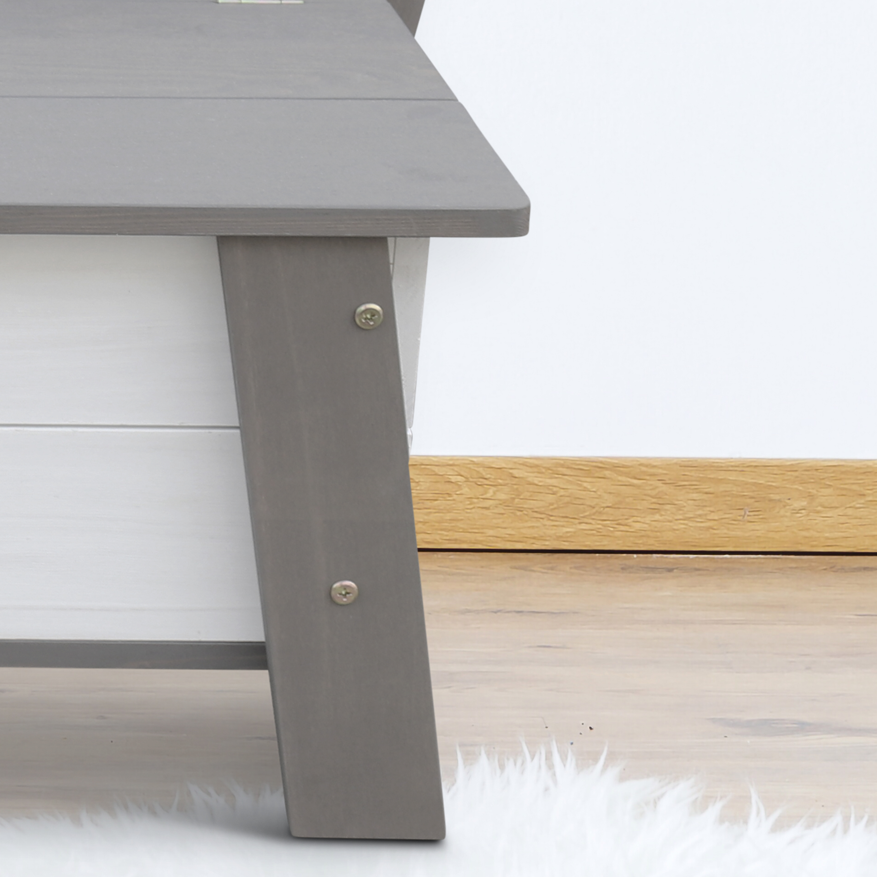 AXI Corky Storage Bench - Grey/White