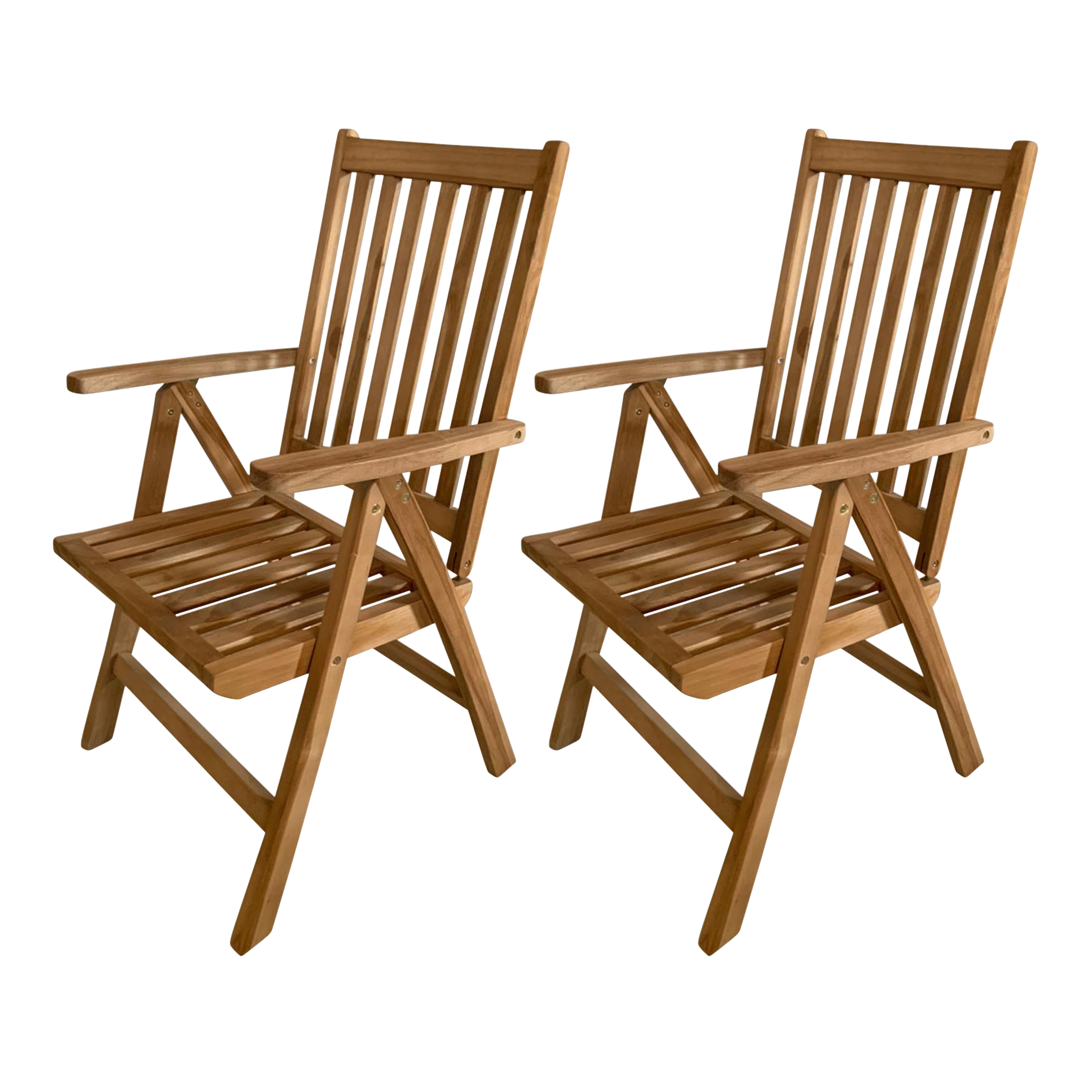 AXI Nuria Chaises de jardin réglables en Teck – Set 2 pièces