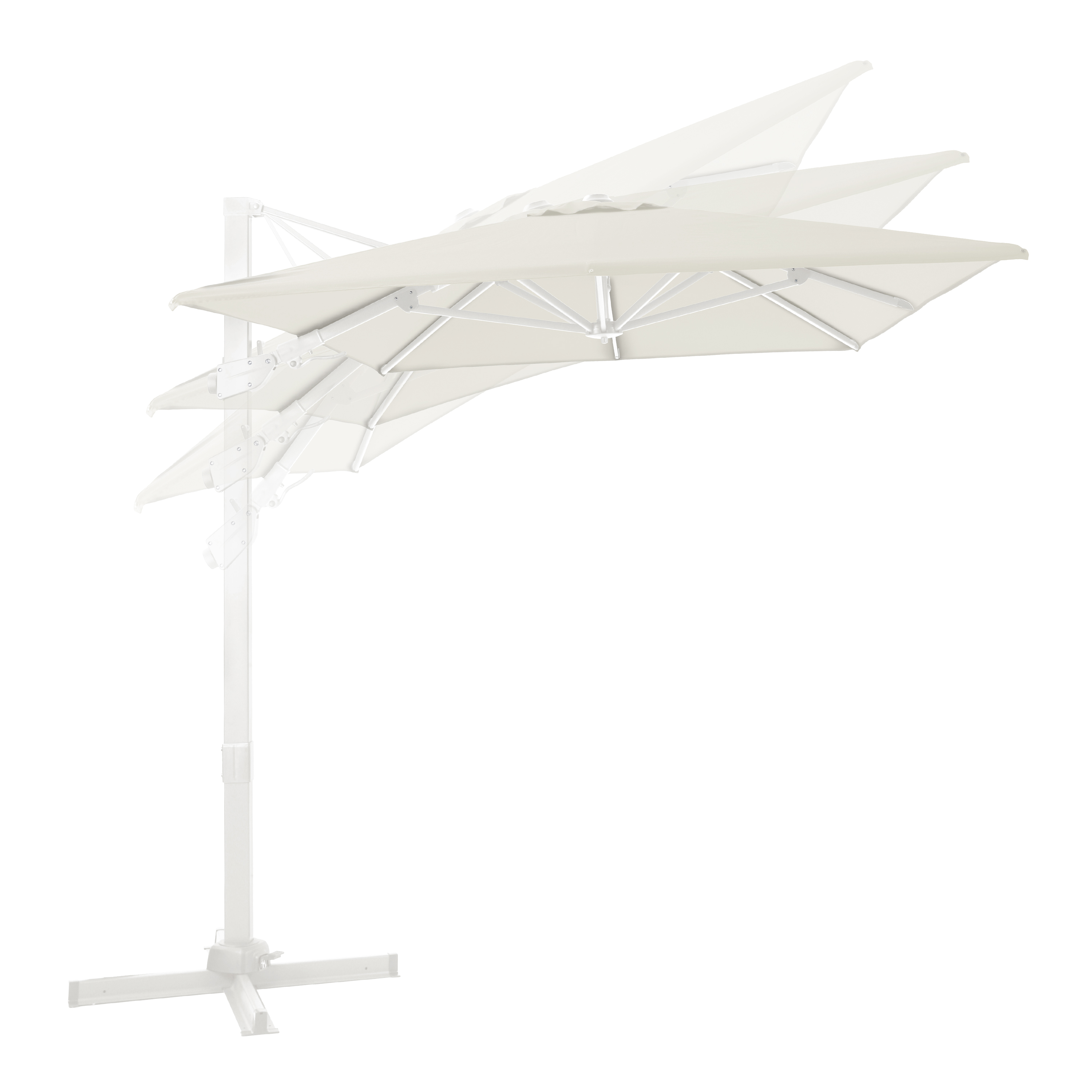 AXI Milad Premium Parasol déporté 200x300cm Blanc/Beige