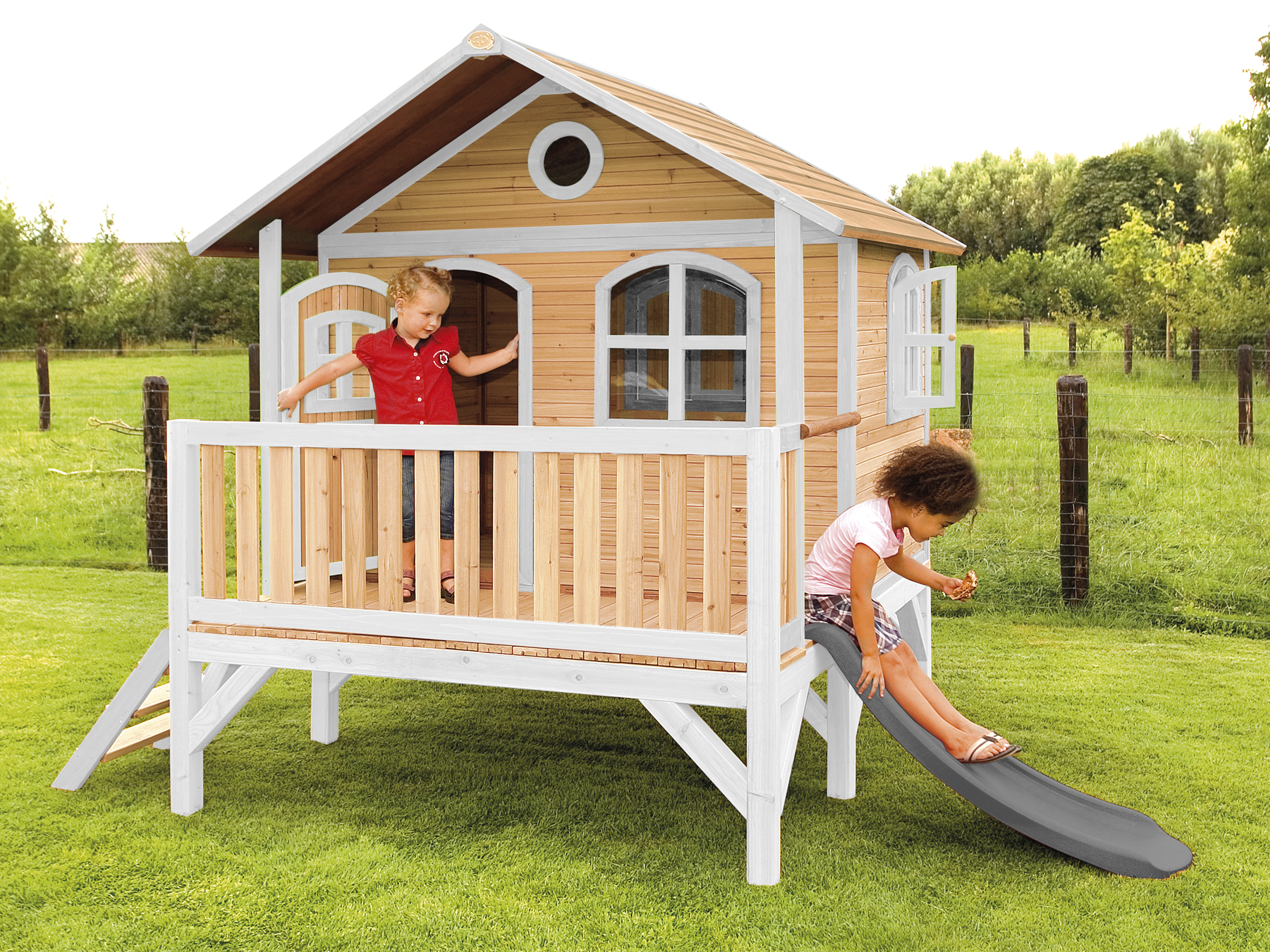 AXI Stef Playhouse Brown/White - Grey Slide