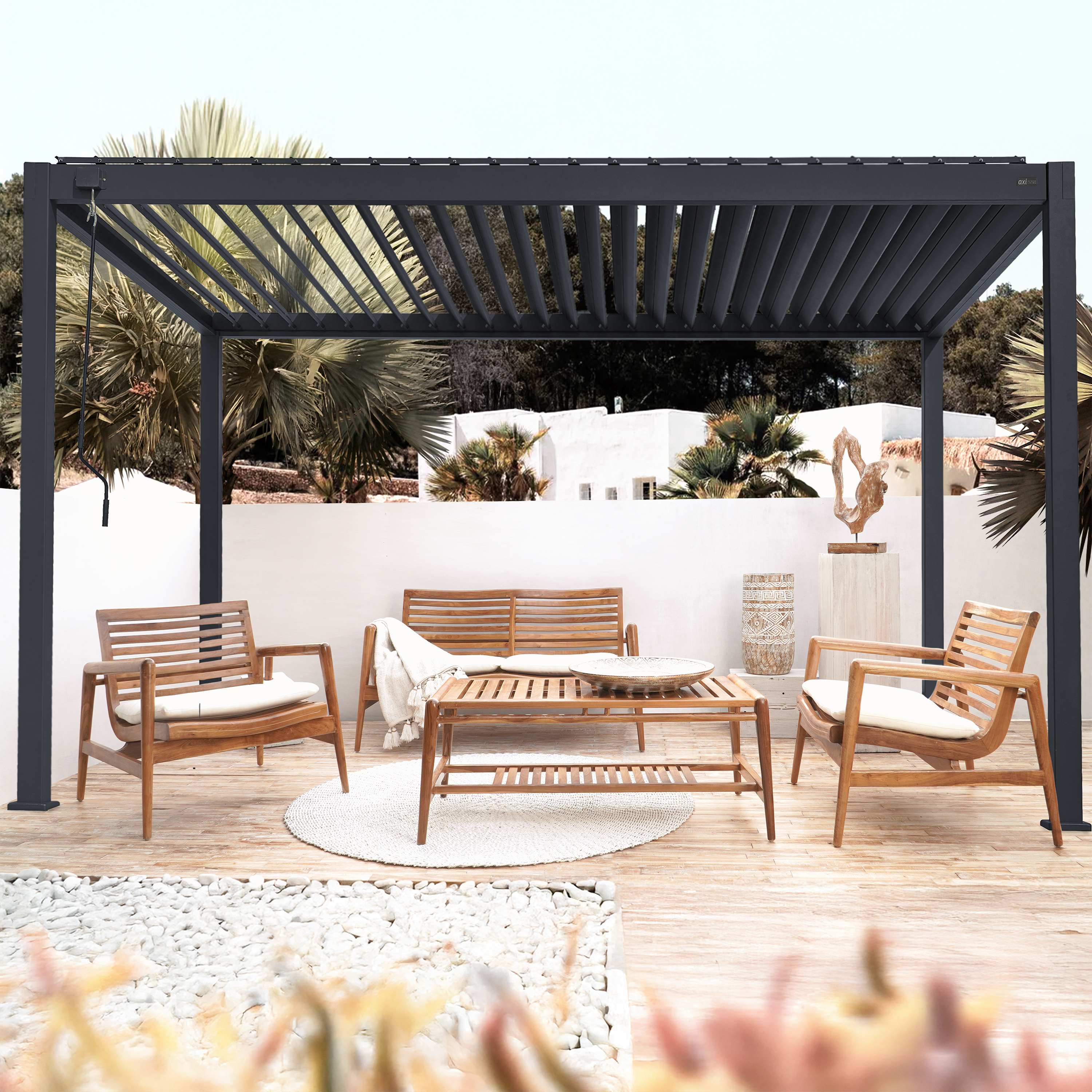 AXI Raya Aluminium Pergola 300 x 400 cm Anthracite