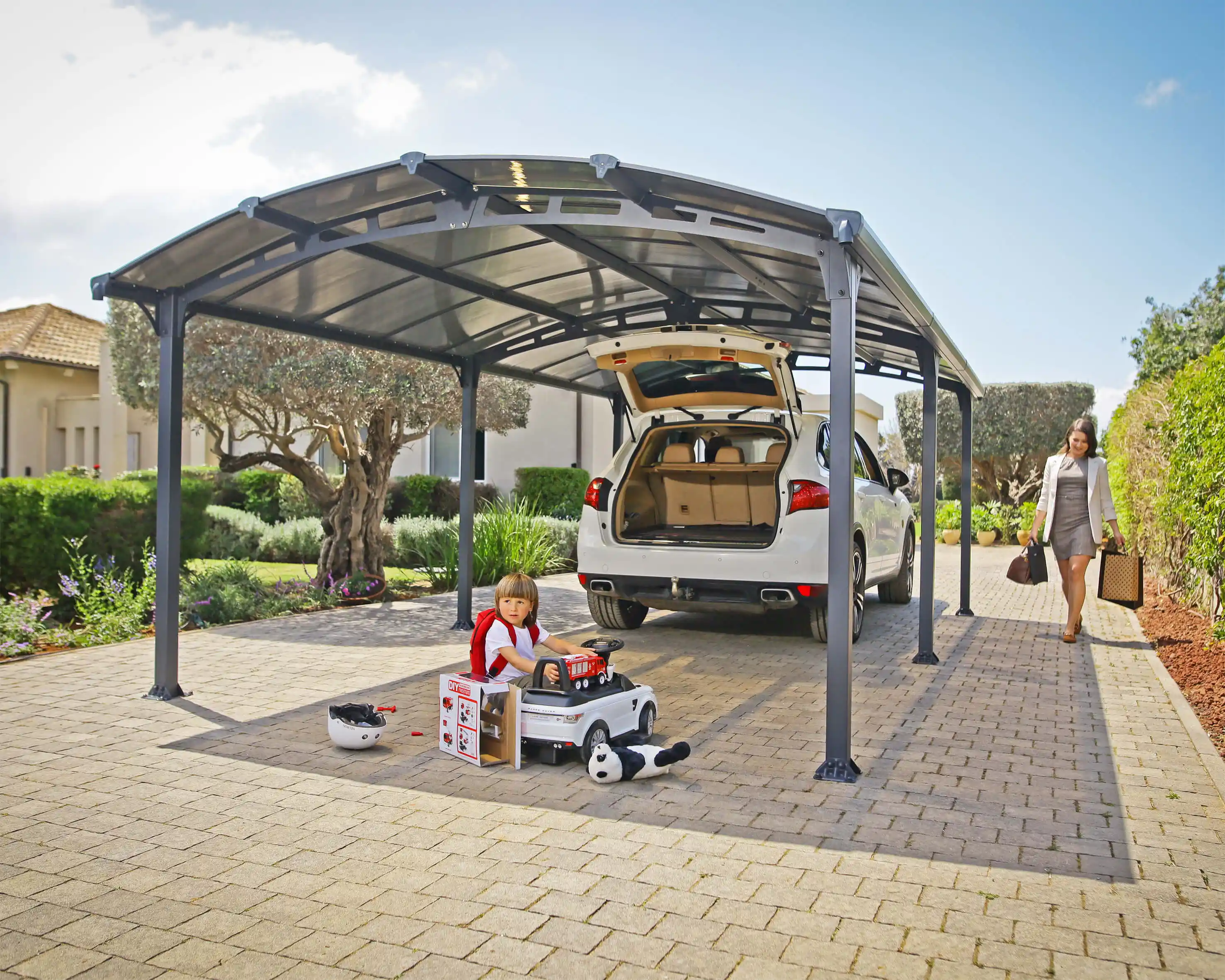 Canopia Arcadia 650X360 cm Carport Gris foncé/Bronze Canopia Arcadia 650X360 cm Carport Gris foncé/Bronze
