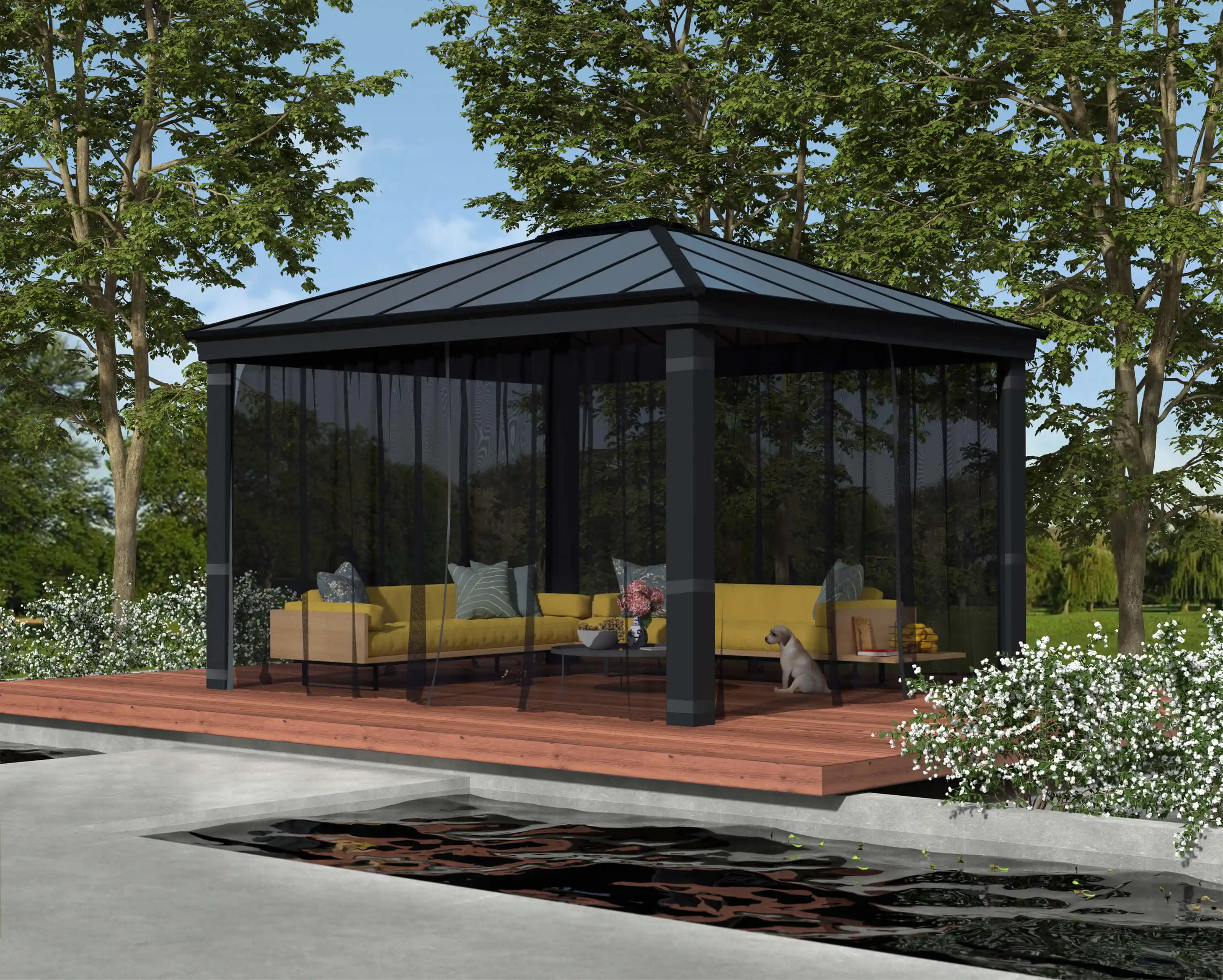 Canopia Gaasset voor Dallas tuinpaviljoen 430X360 Zwart