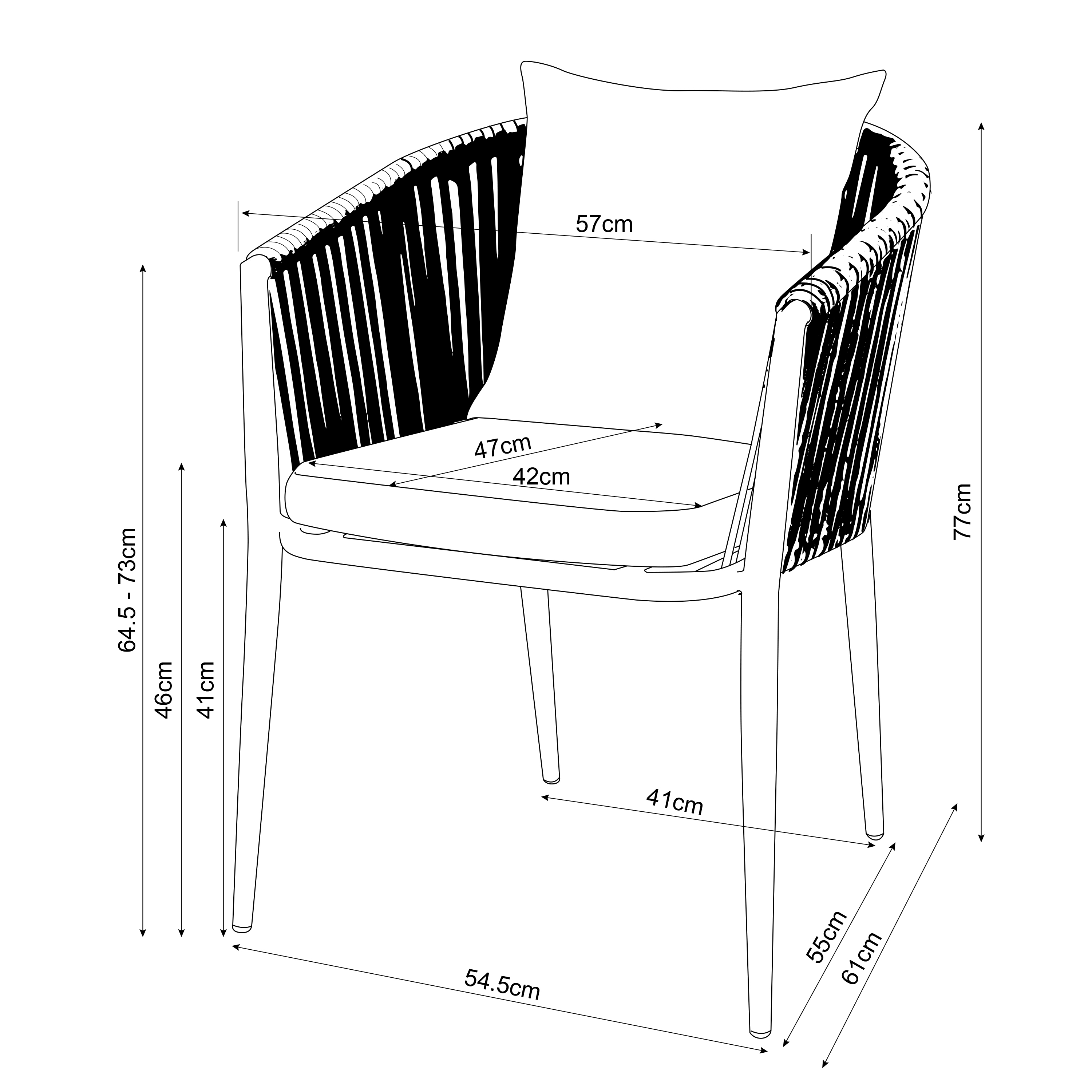 AXI Faye Chairs Anthracite – Set 6 pieces
