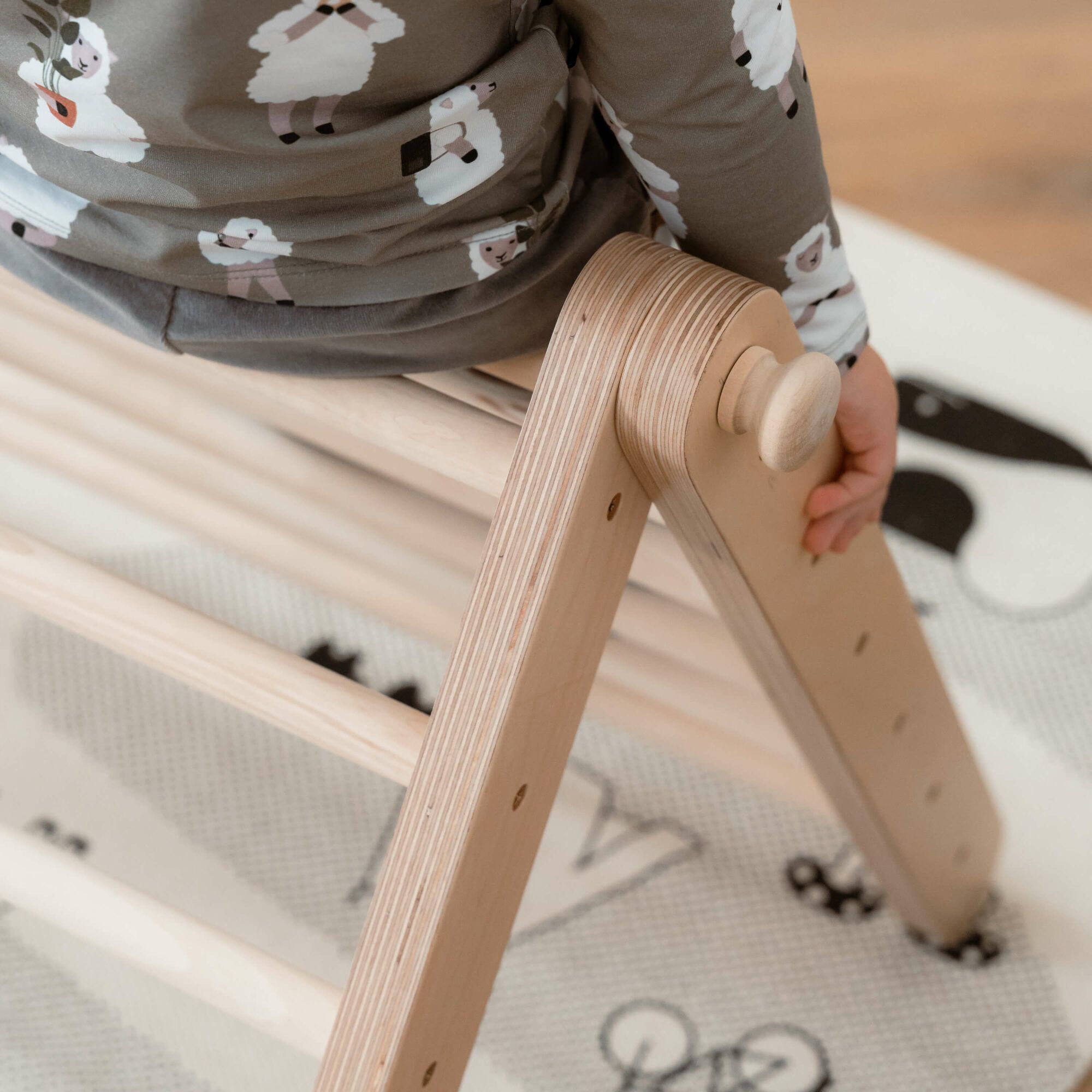Ette Tete Sipitri Klimdriehoek van hout met glijbaan