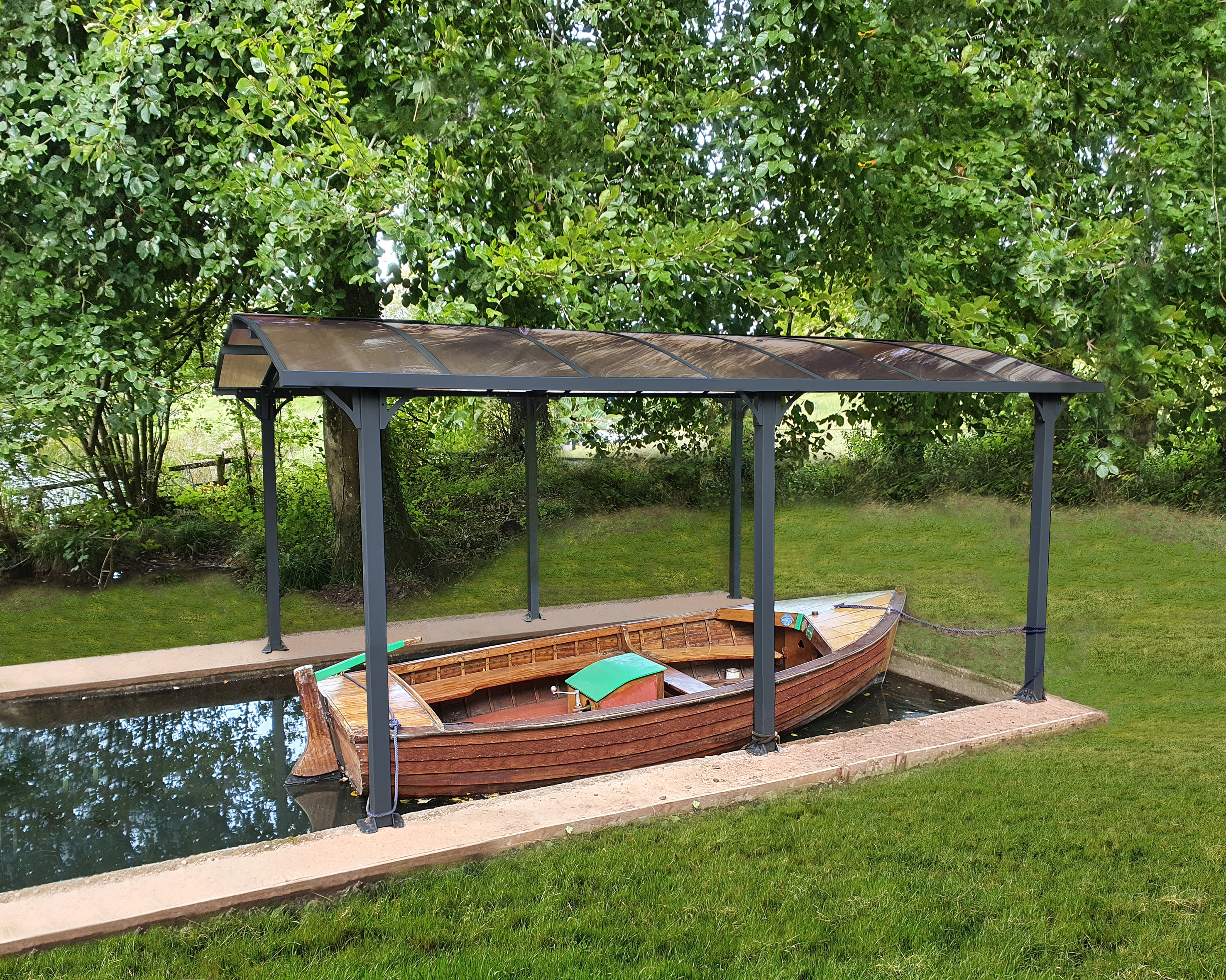 Canopia Arcadia 507X360 cm Carport Enkel Donkergrijs Brons-7290103110673 Canopia Arcadia 507X360 cm Carport Enkel Donkergrijs Brons