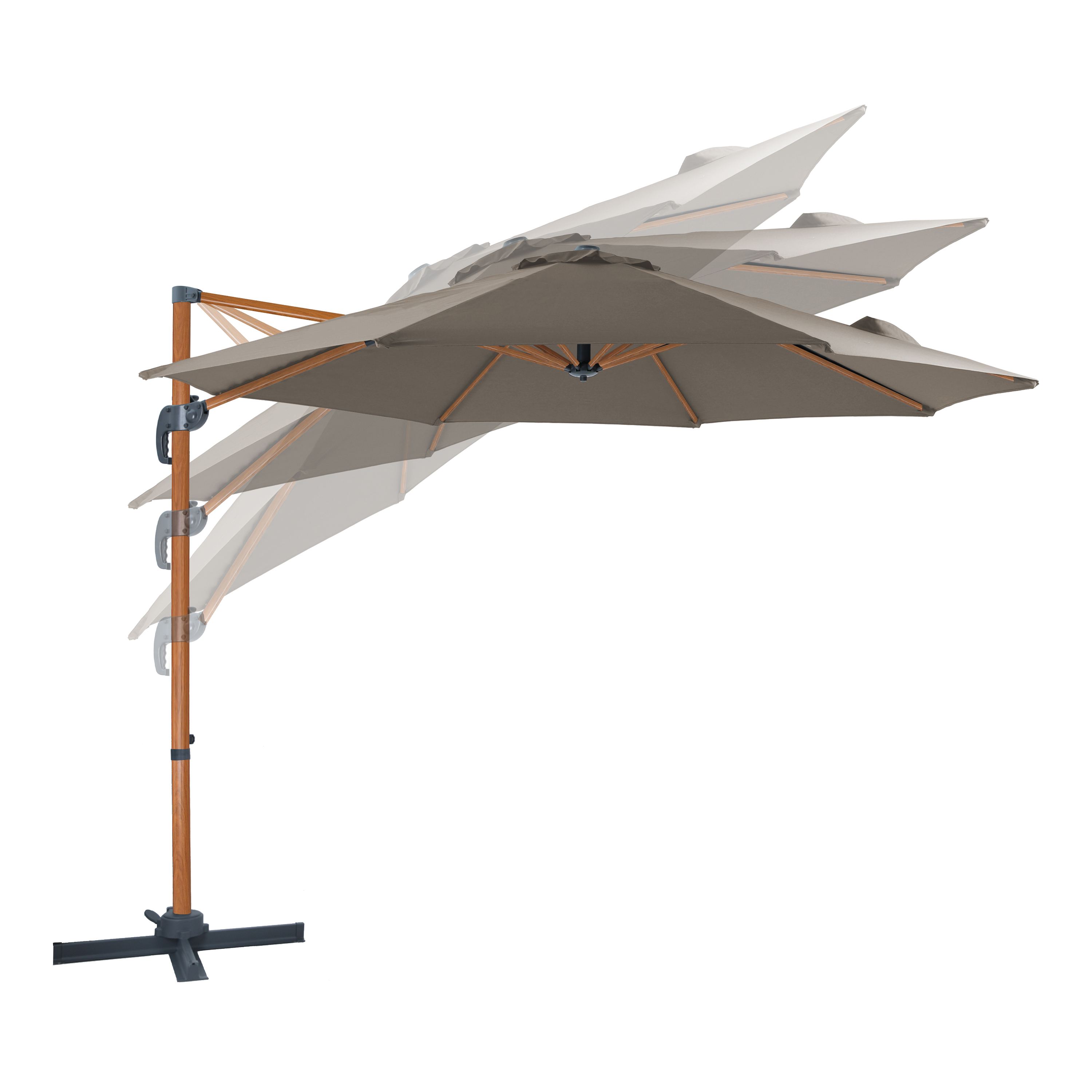 AXI Marisol Floating Parasol Ã˜ 300cm Wood-look/Taupe 