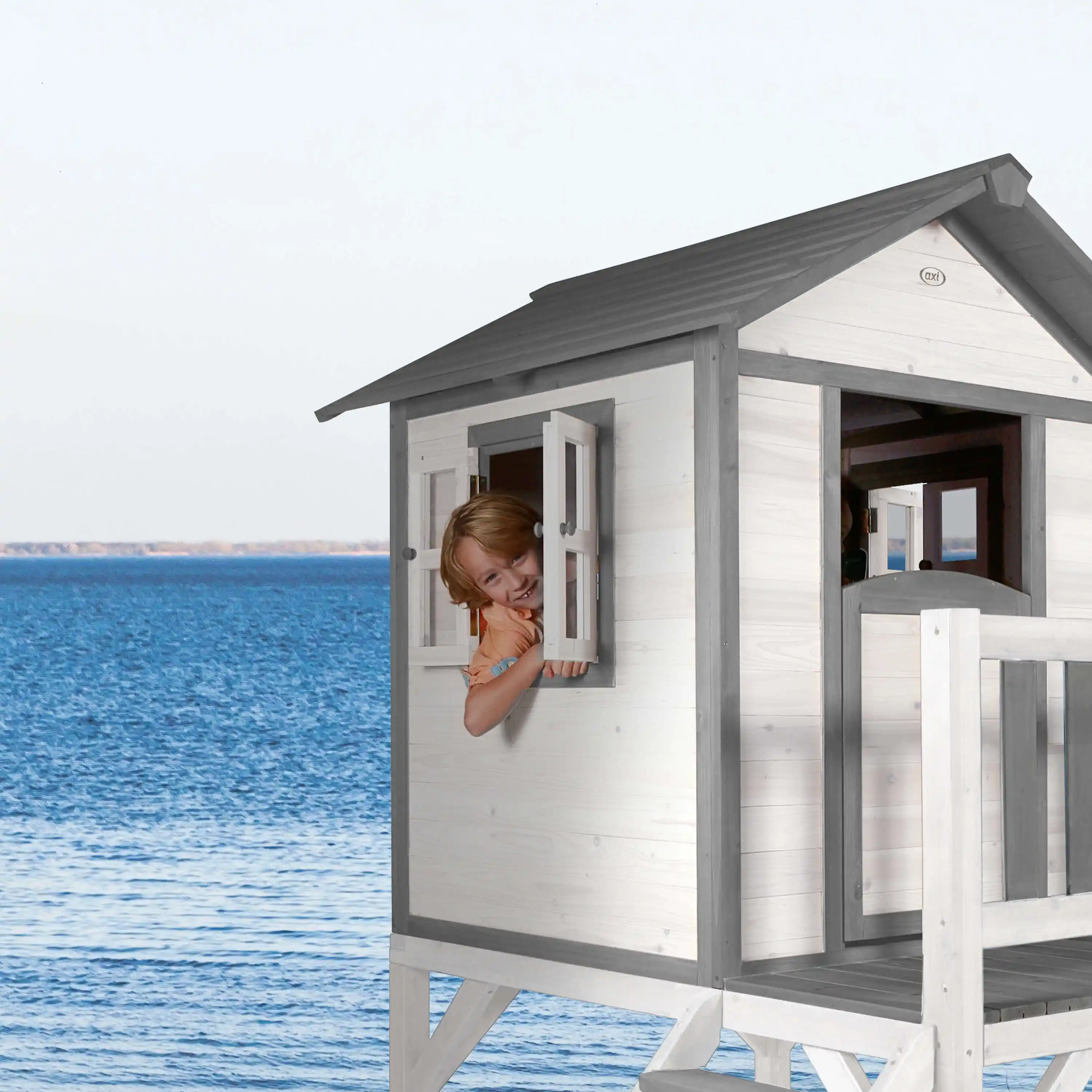 AXI Lodge XL Speelhuis Klassiek - Grijze Glijbaan