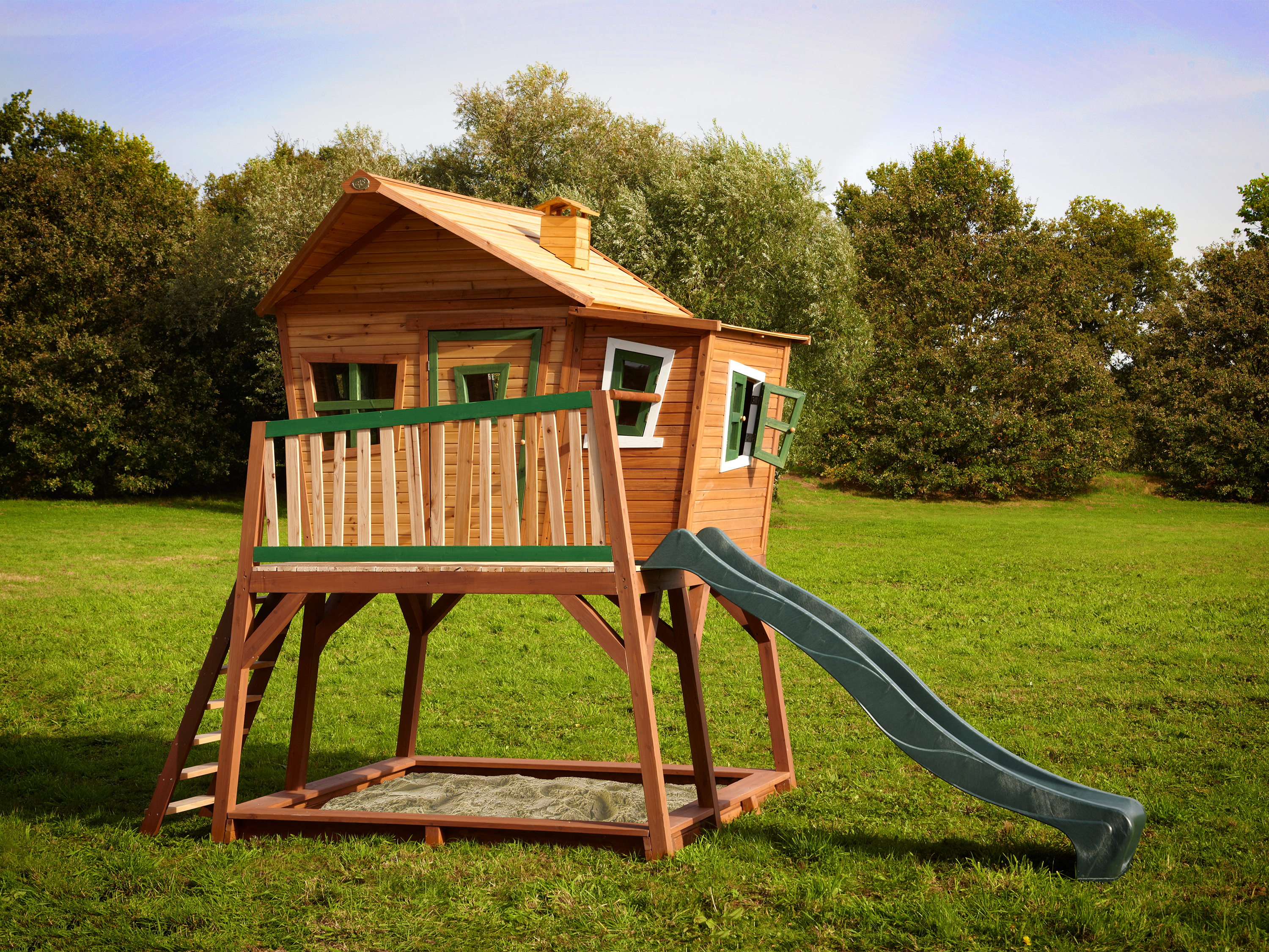 AXI Max Playhouse Brown/Green - Green Slide