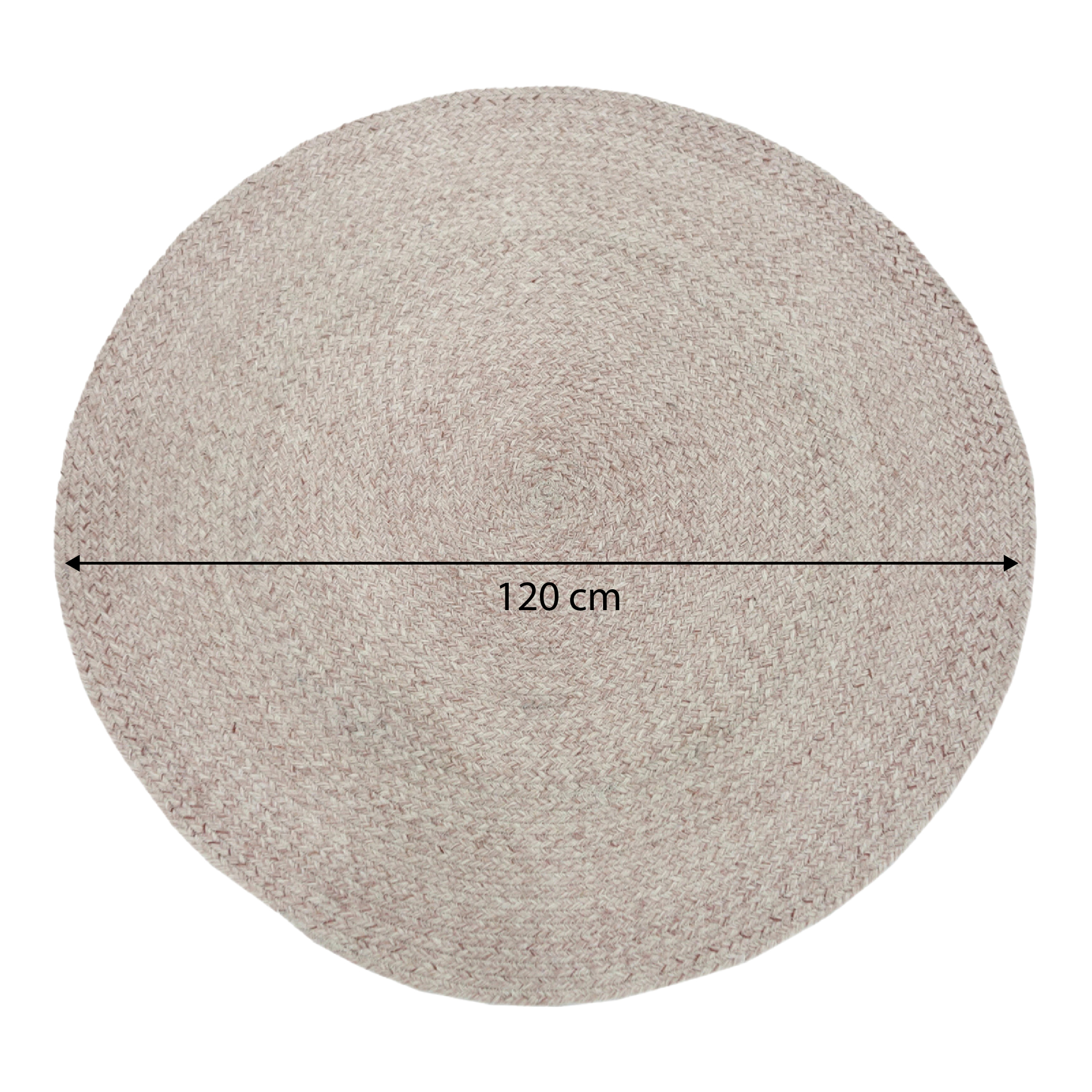 AXI Corfu Outdoor Rug – Round – Ø 120 cm – Beige / Rosé