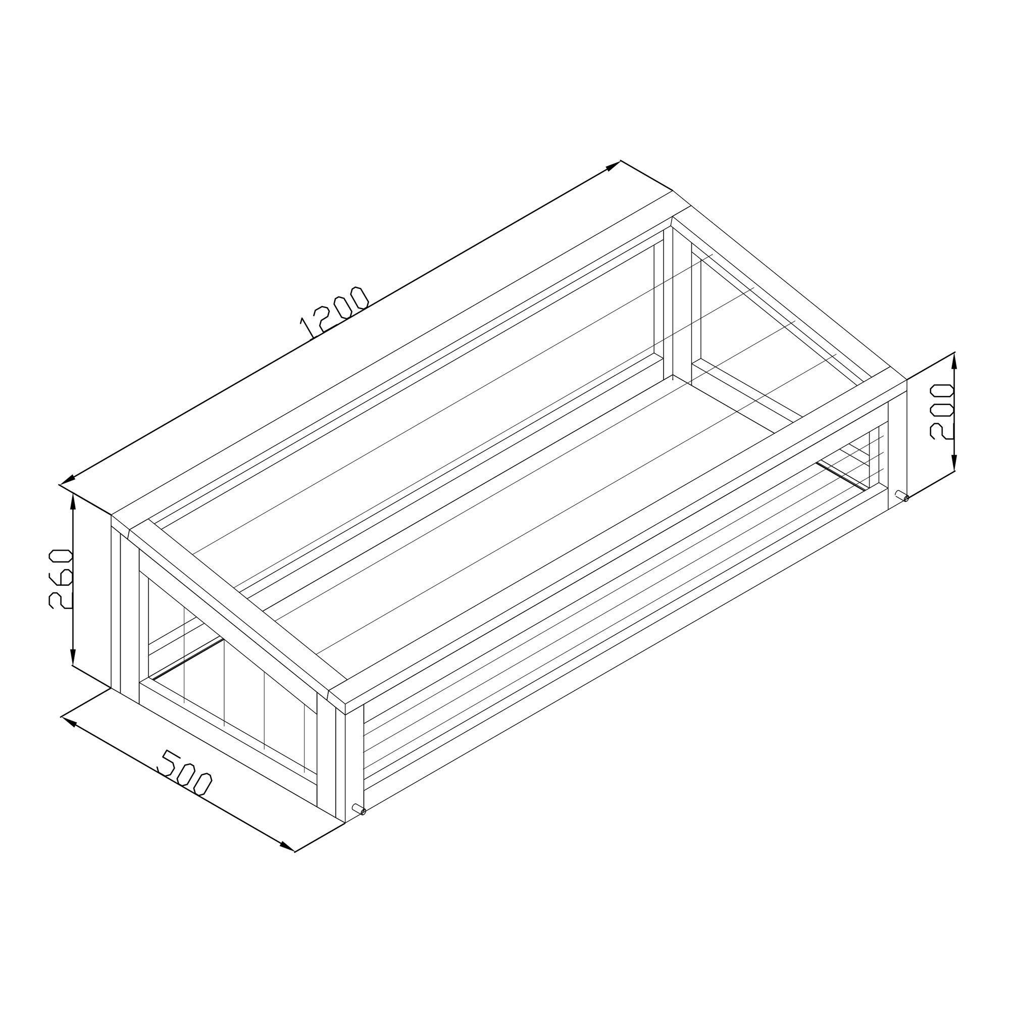 maattekening AXI broeikas tbv Kweektafel Bruin/wit