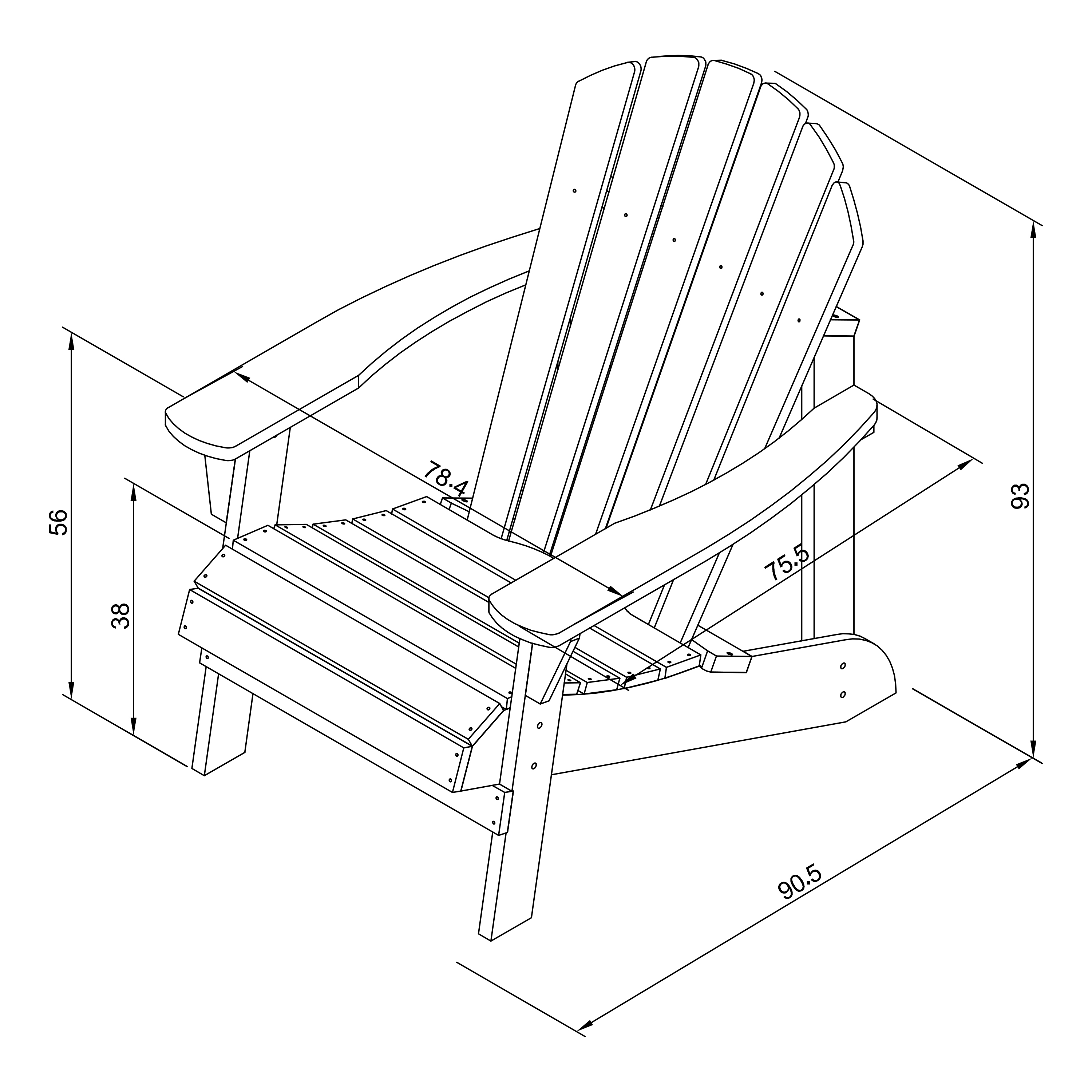 AXI Carmen Chaise Adirondack Marron