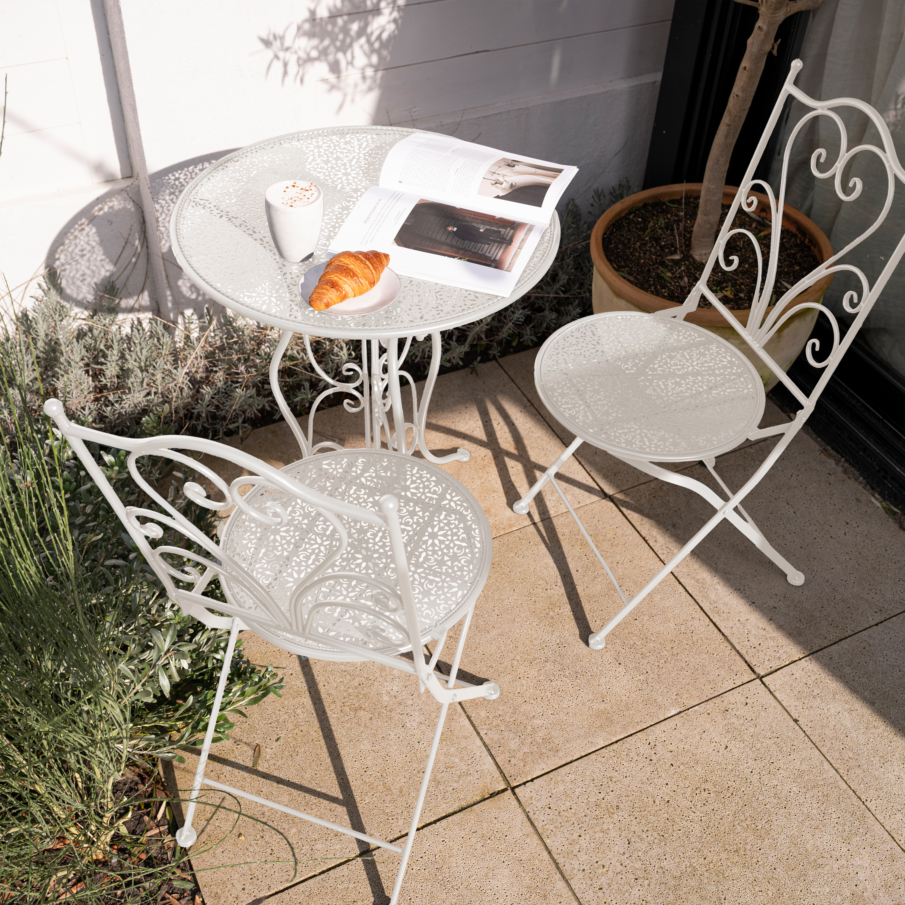 AXI Eloise Metal Bistro Set - Punched White