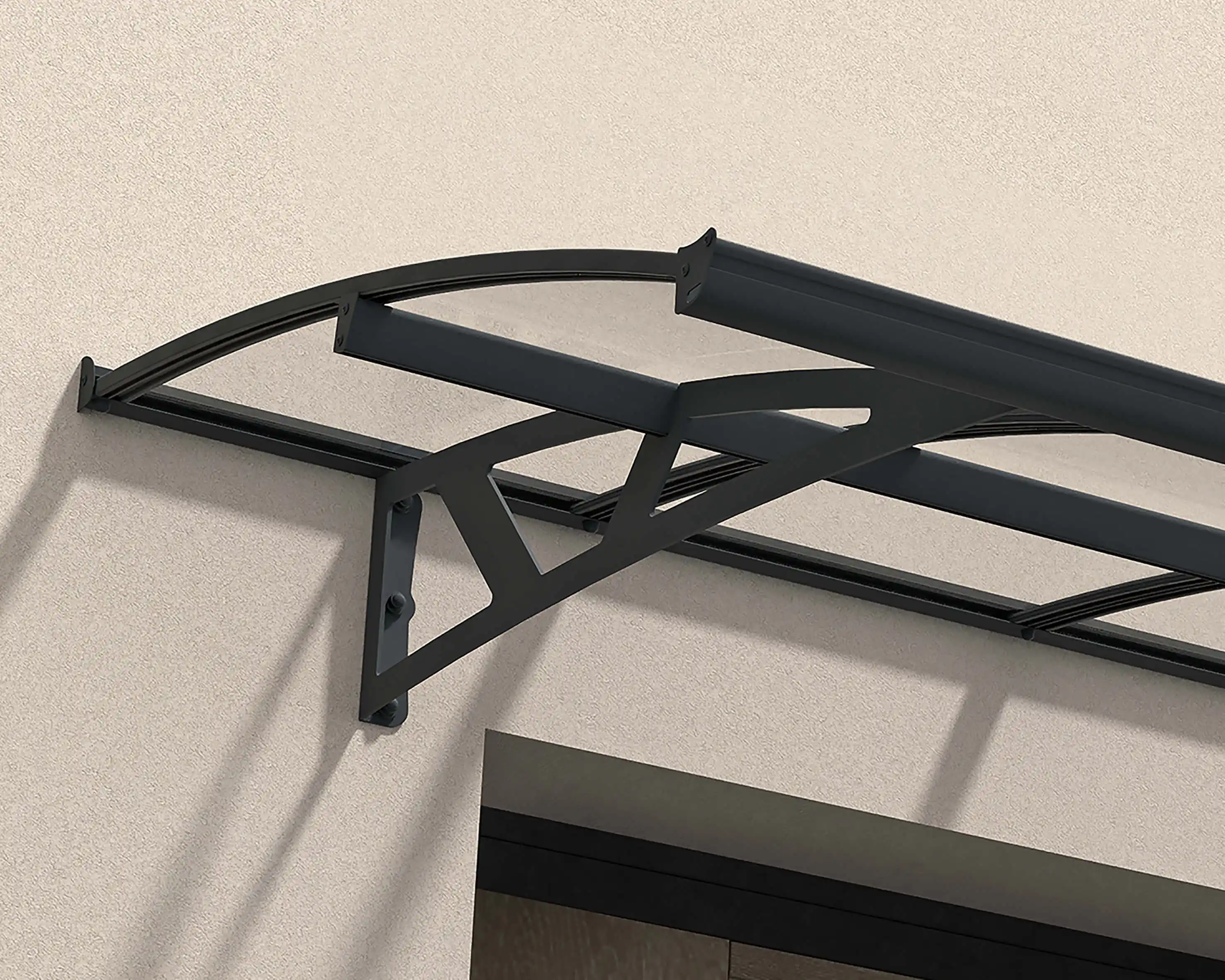 Canopia Amsterdam 670X140 cm  Deur en Veranda Luifel Donkergrijs Helder