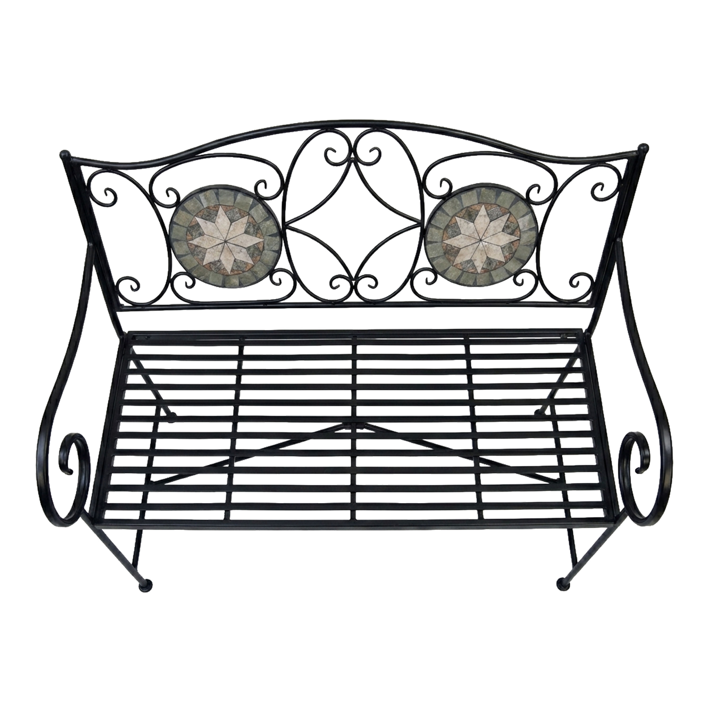 AXI Margot Mosaic Garden Bench Star – Grey/Brown