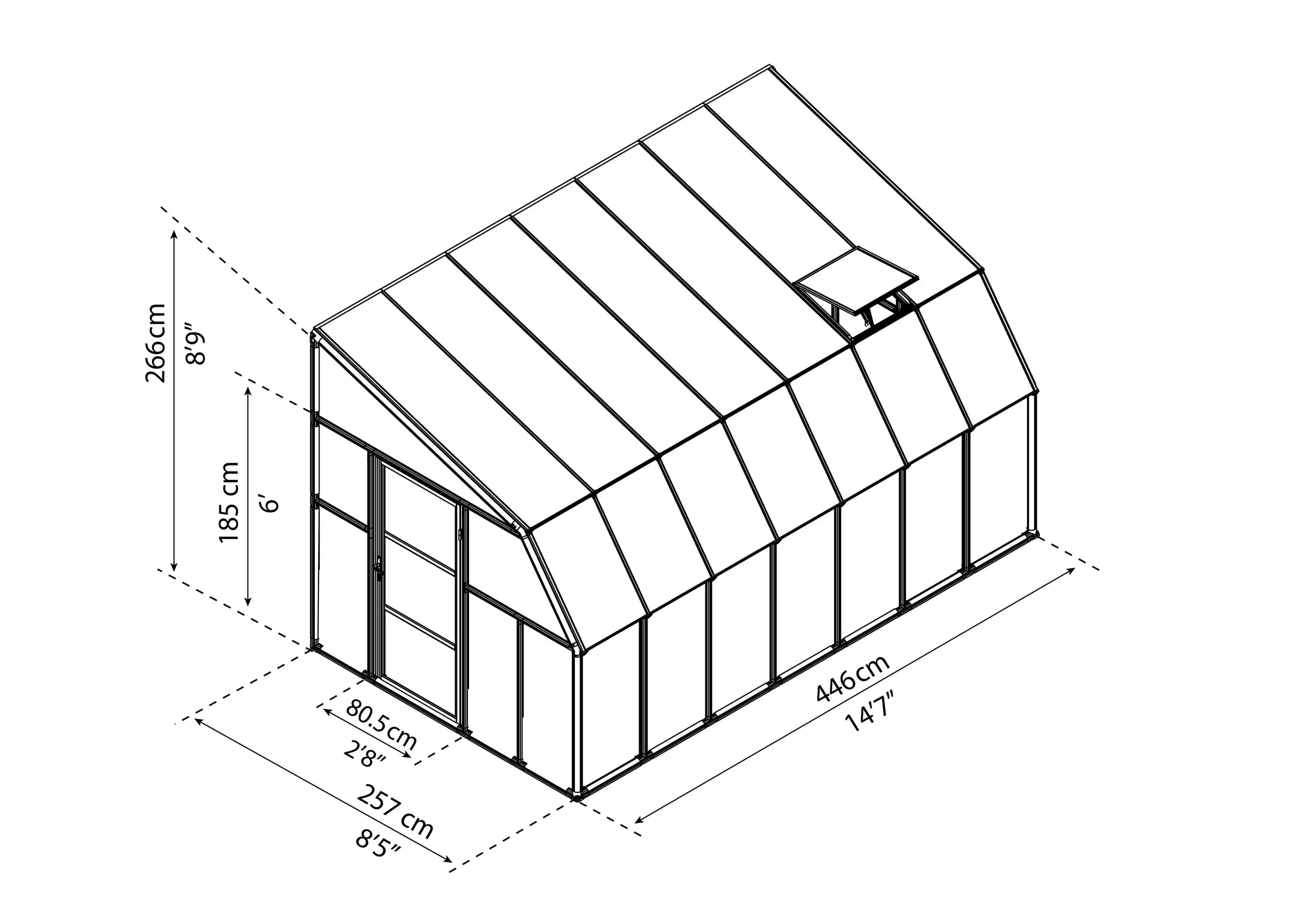 Canopia Sun Room 446X257 cm veranda en Solarium Wit Helder