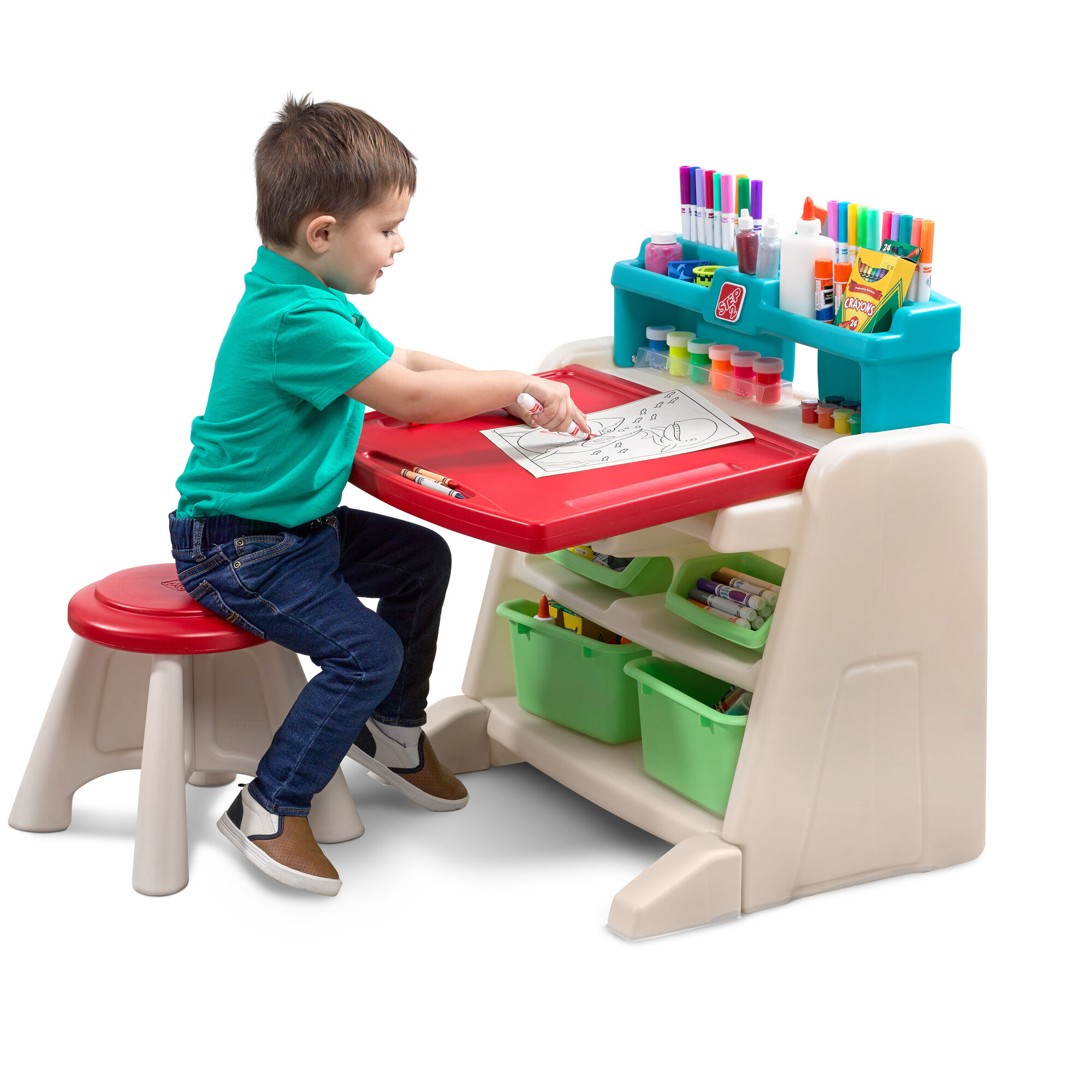 Step2 Flip & Doodle Easel Desk With Stool