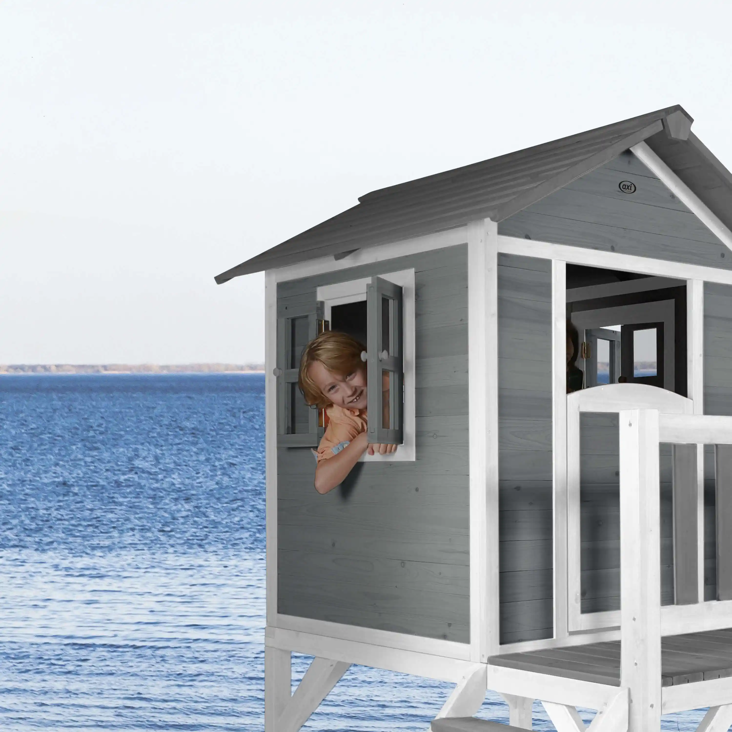 AXI Lodge XL Speelhuis Cool Grijs - Grijze Glijbaan
