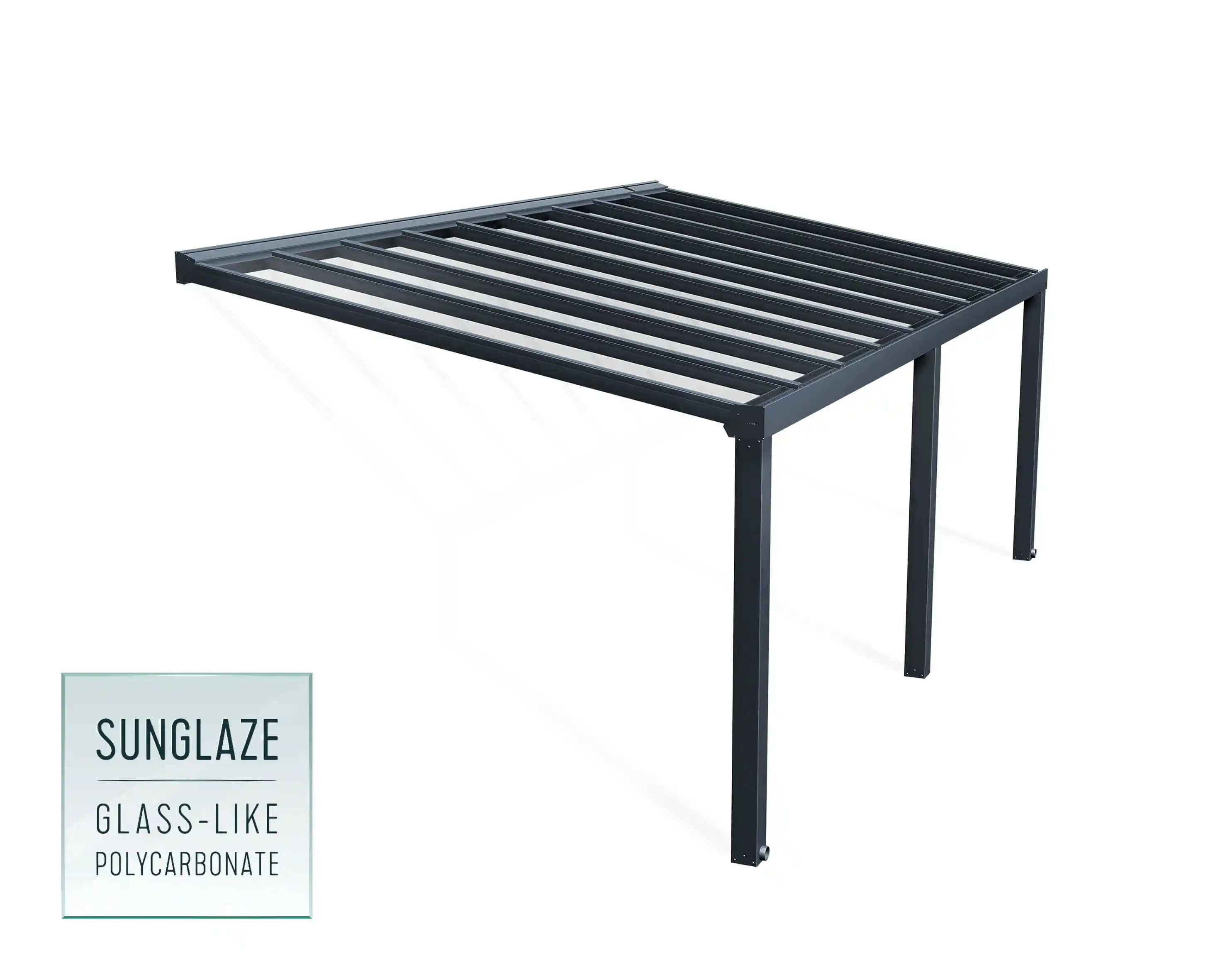 Canopia Stockholm 340X660 cm Terrasoverkapping Donkergrijs Helder-7290108601299 Canopia Stockholm 340X660 cm Terrasoverkapping Donkergrijs Helder