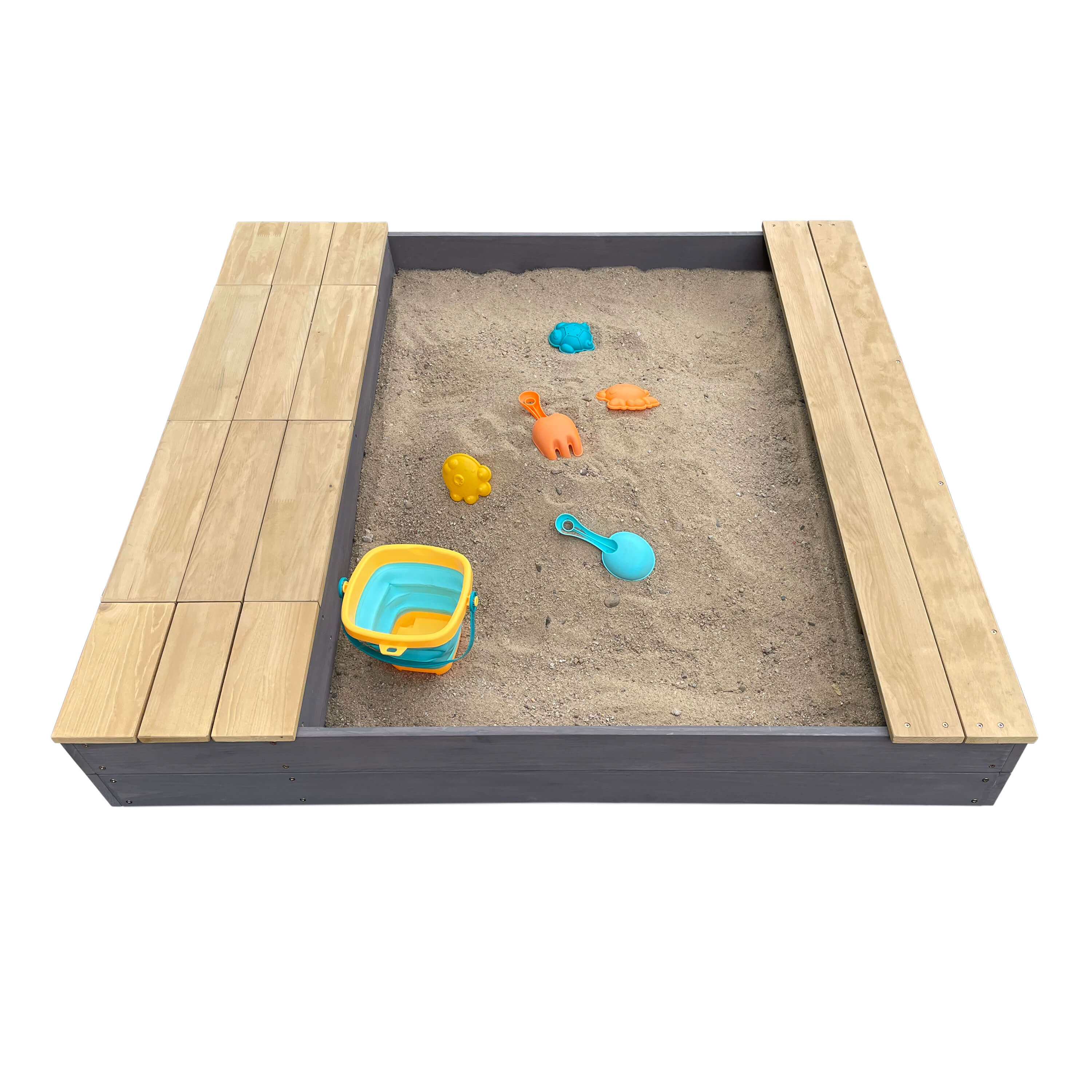 AXI Evy Zandbak met waterbakken en opbergruimte Grijs/bruin-8720365061851 AXI Evy Zandbak met waterbakken en opbergruimte Grijs/bruin
