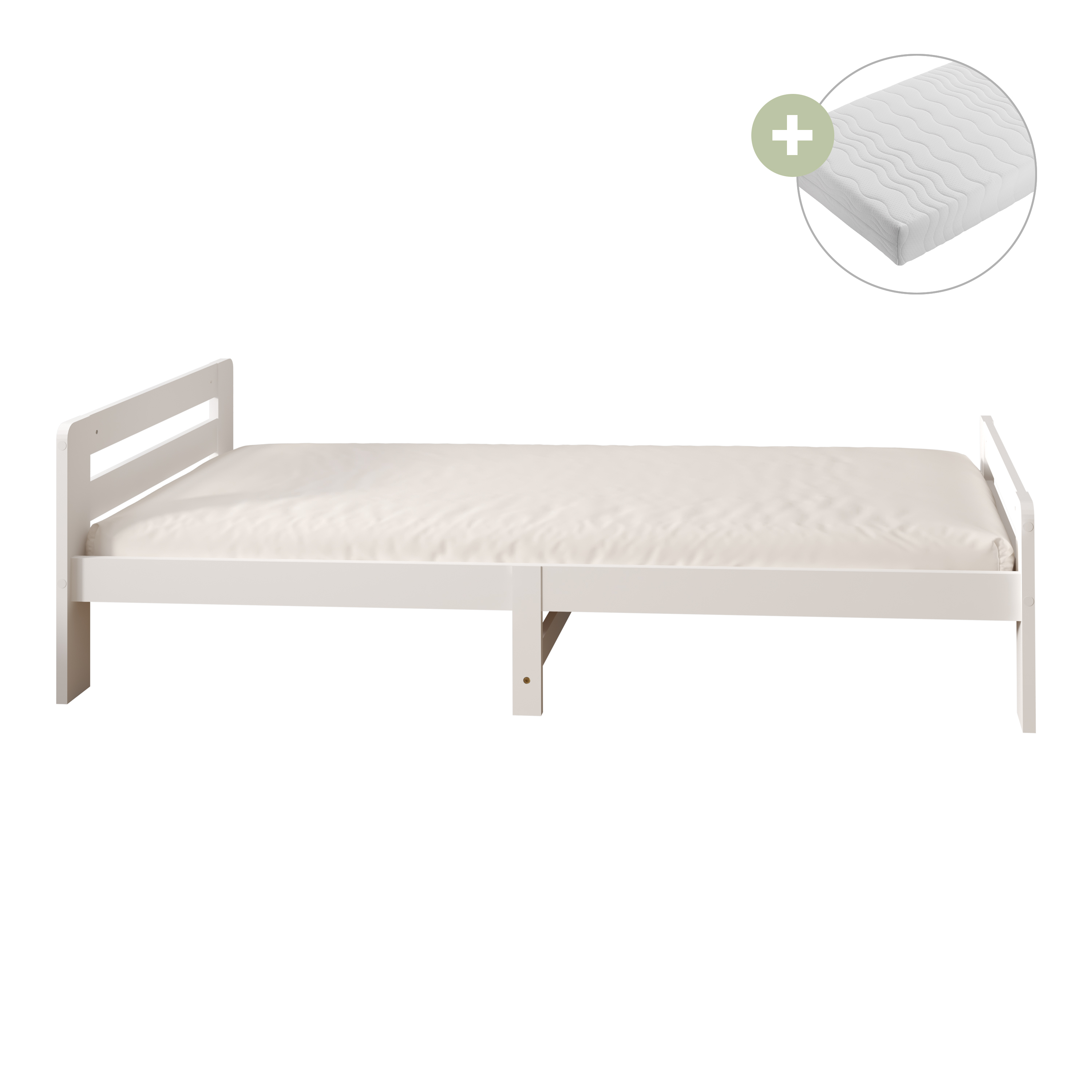 Sunny Olla Kids Bed White – With Mattress-8720365069468 Sunny Olla Kids Bed White – With Mattress