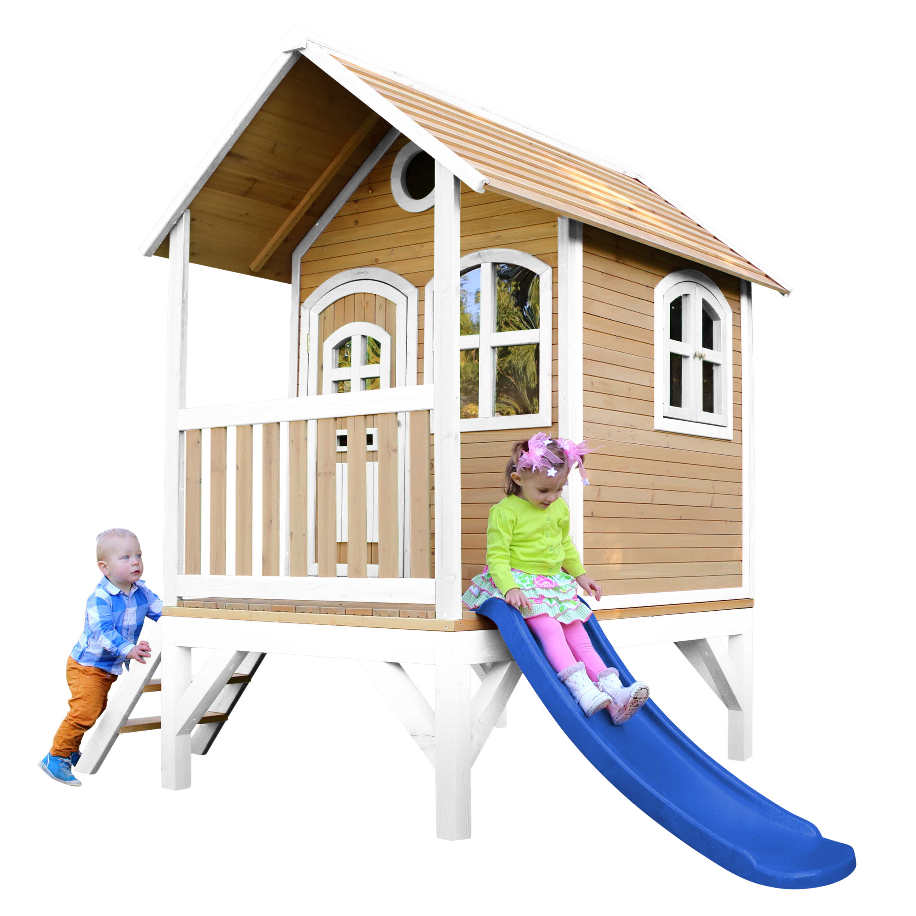 AXI Tom Playhouse Brown/White - Blue Slide