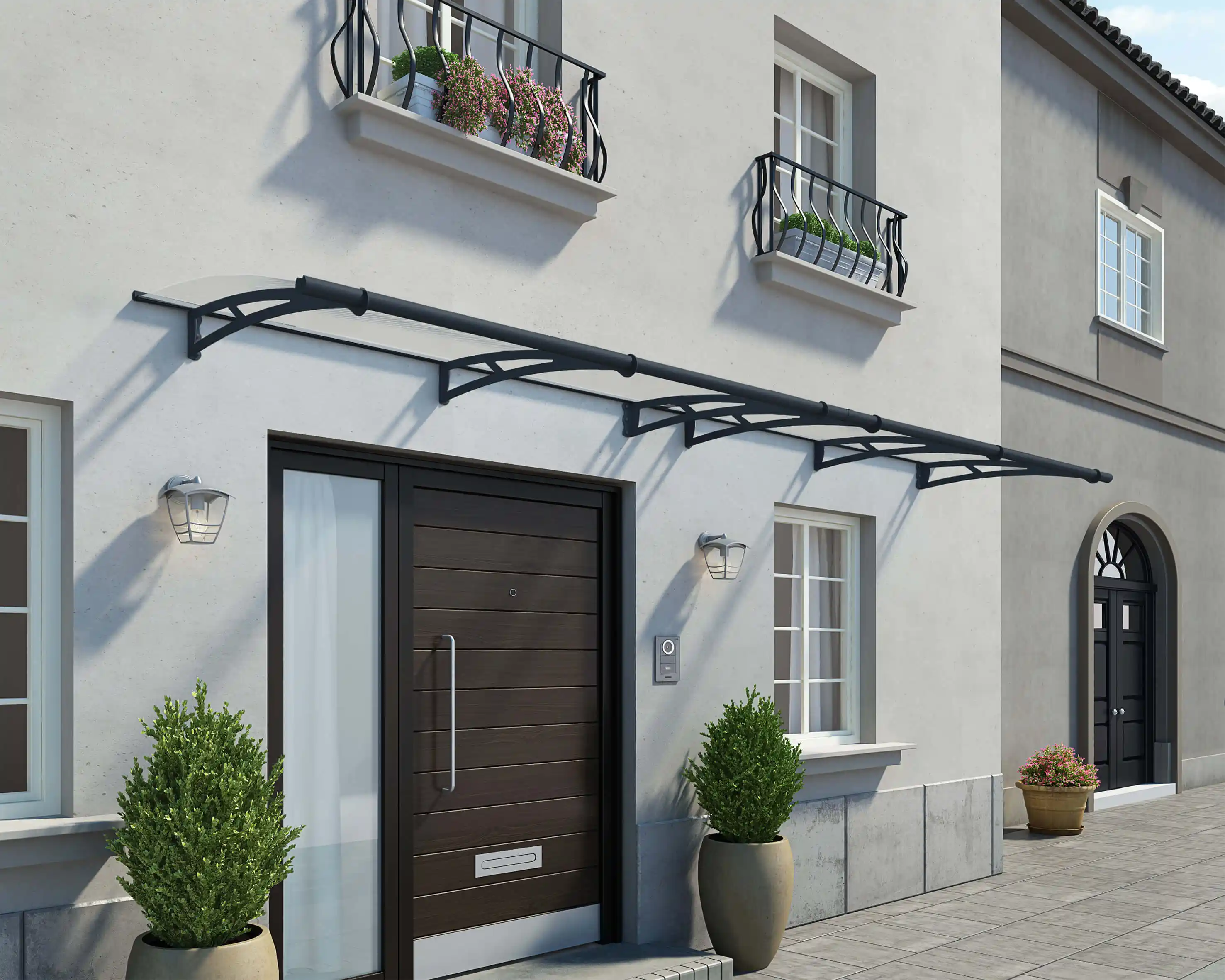 Canopia Aquila 412X91 cm Deur en Veranda Luifel Donkergrijs Helder-7290108131222 Canopia Aquila 412X91 cm Deur en Veranda Luifel Donkergrijs Helder