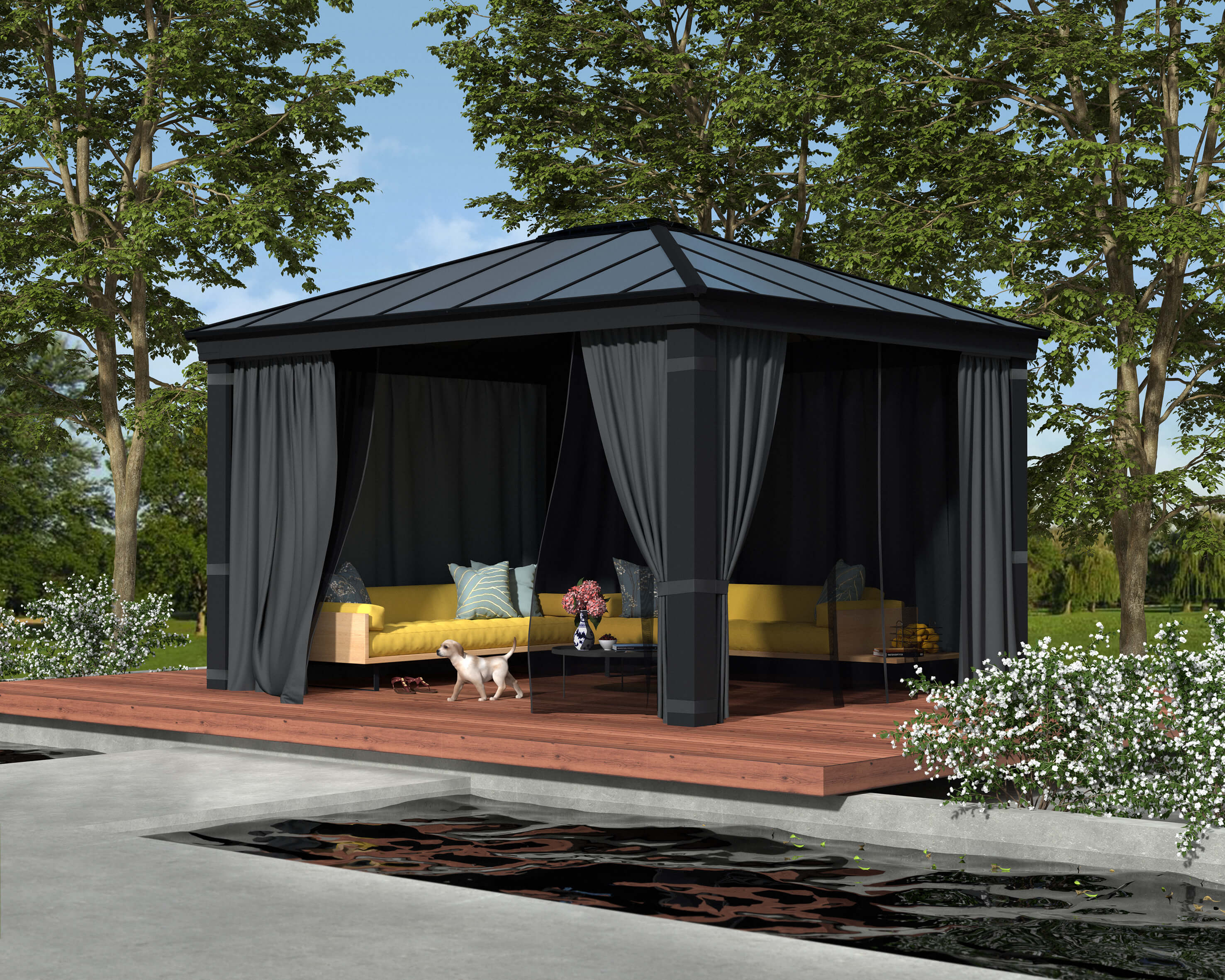 Canopia Dallas 425X363X207 tuinpaviljoen Donkergrijs Zonnegrijs-7290108601459 Canopia Dallas 425X363X207 tuinpaviljoen Donkergrijs Zonnegrijs