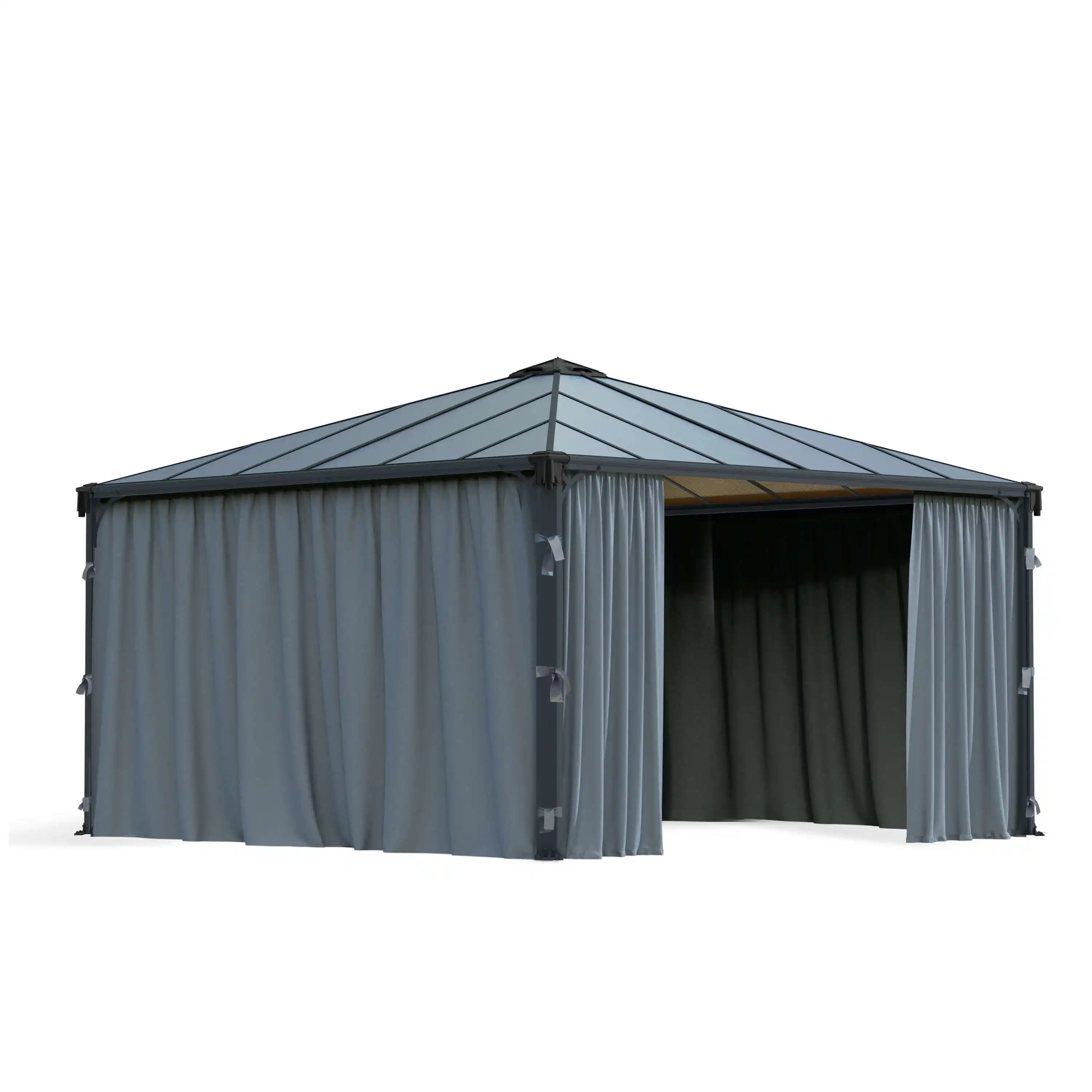 Canopia Gordijnset voor Palermo tuinpaviljoen 4.3X4.3 Donkergrijs
