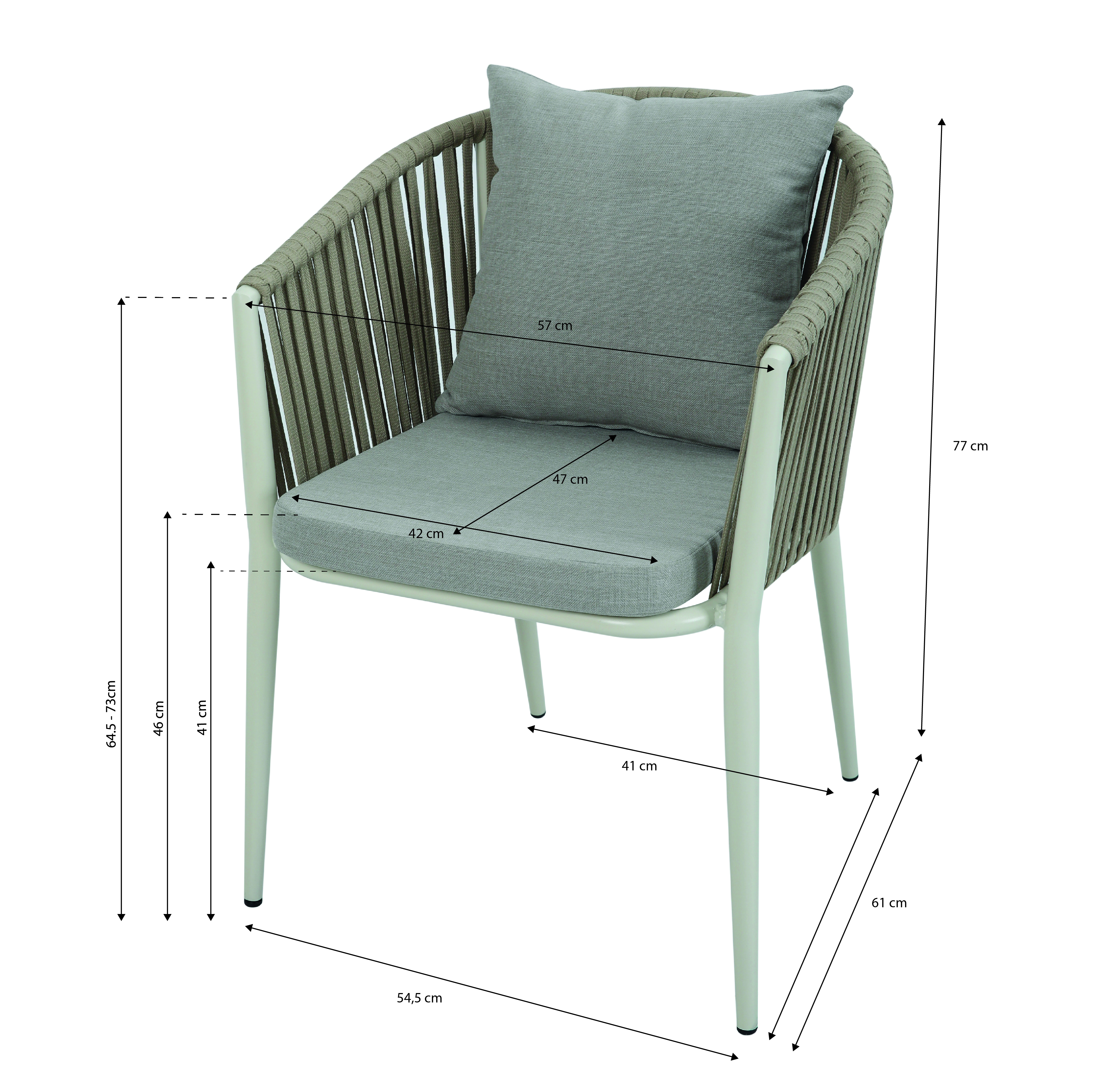 AXI Chay Garden Set with 8 Chairs – Beige with Polywood in Wood Effect