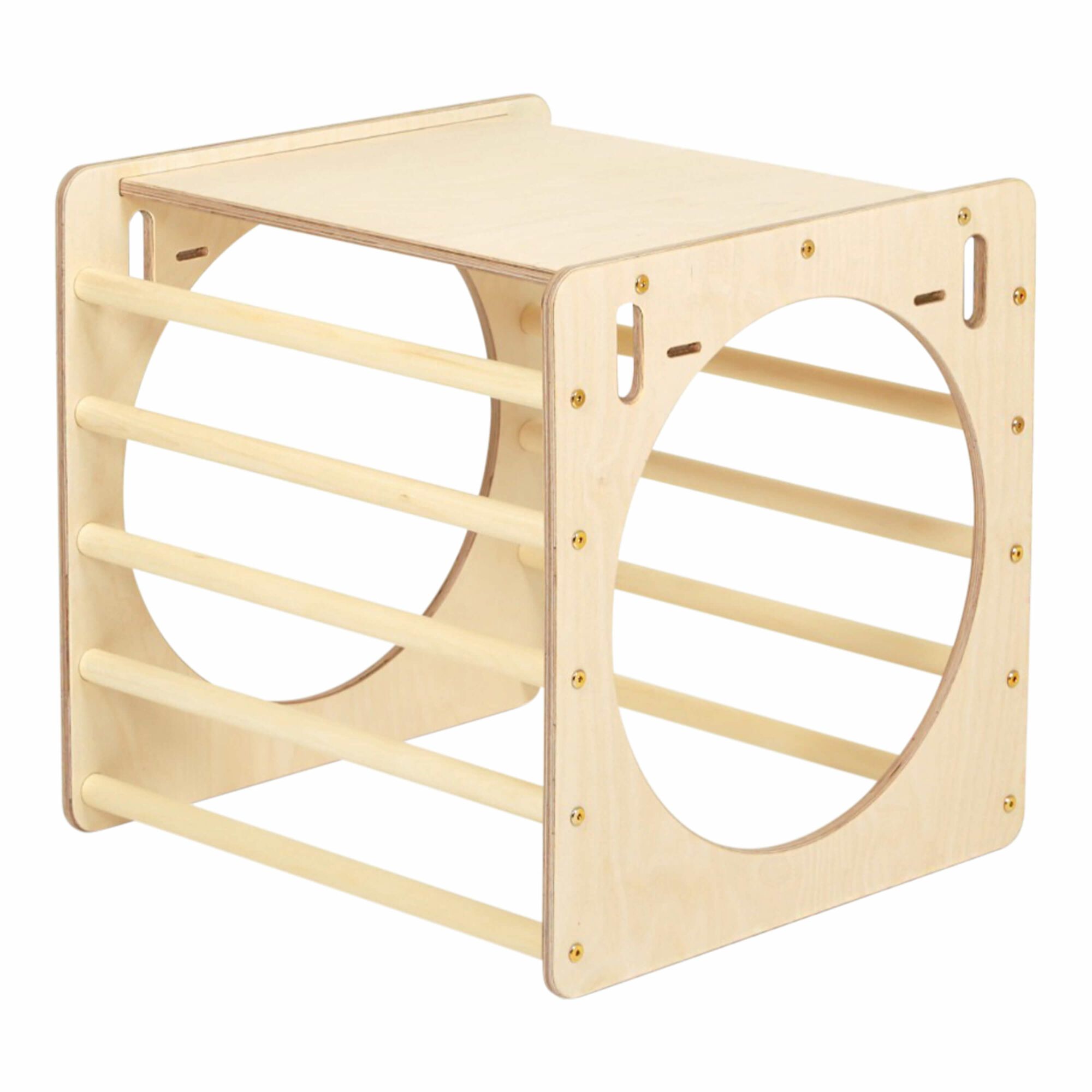 KateHaa Houten Activiteiten Kubus met Ladder en Klimwand Naturel-4751038481069 KateHaa Houten Activiteiten Kubus met Ladder en Klimwand Naturel