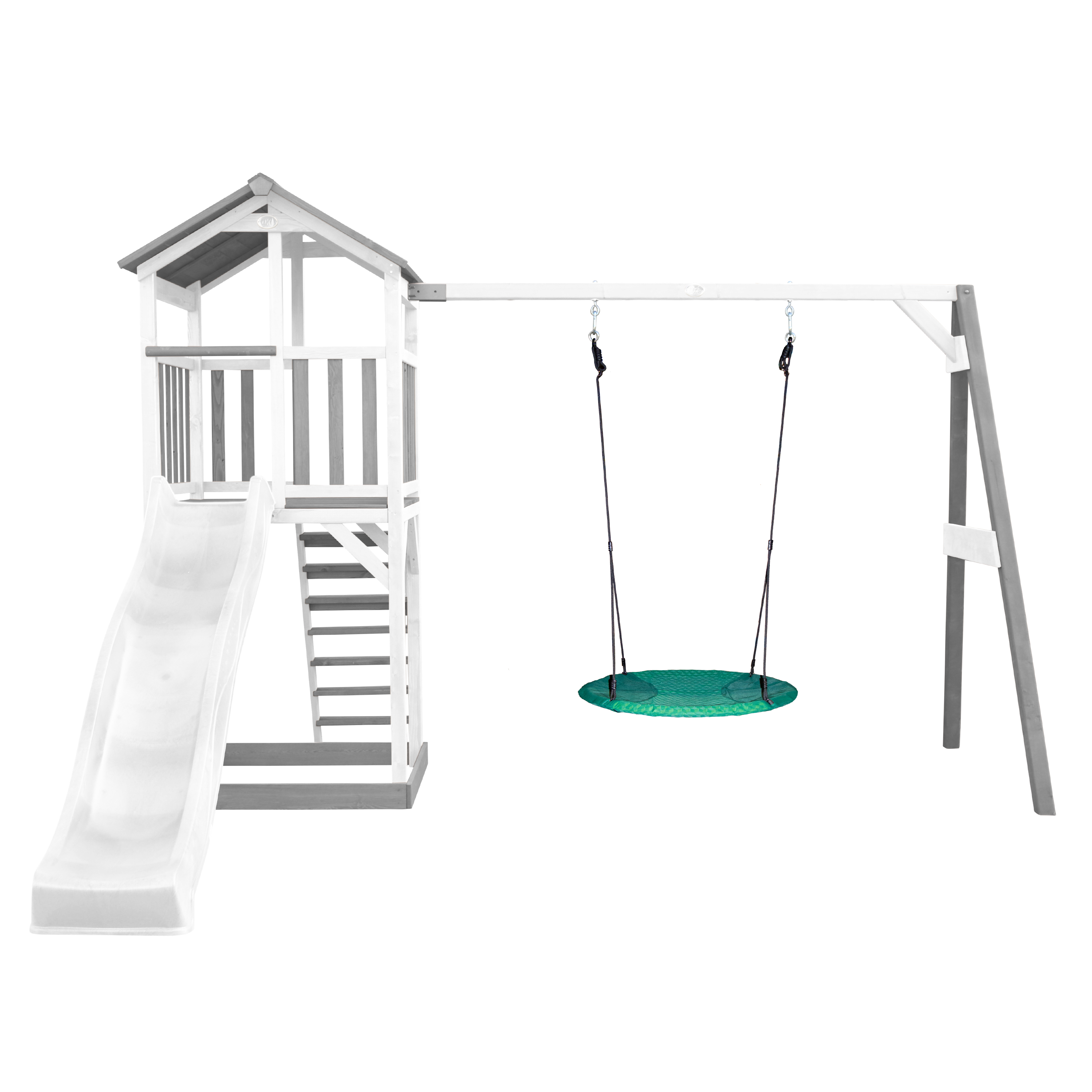 AXI Beach Tower with Summer Nest Swing Set Grey/White - White Slide-8717973936541 AXI Beach Tower with Summer Nest Swing Set Grey/White - White Slide