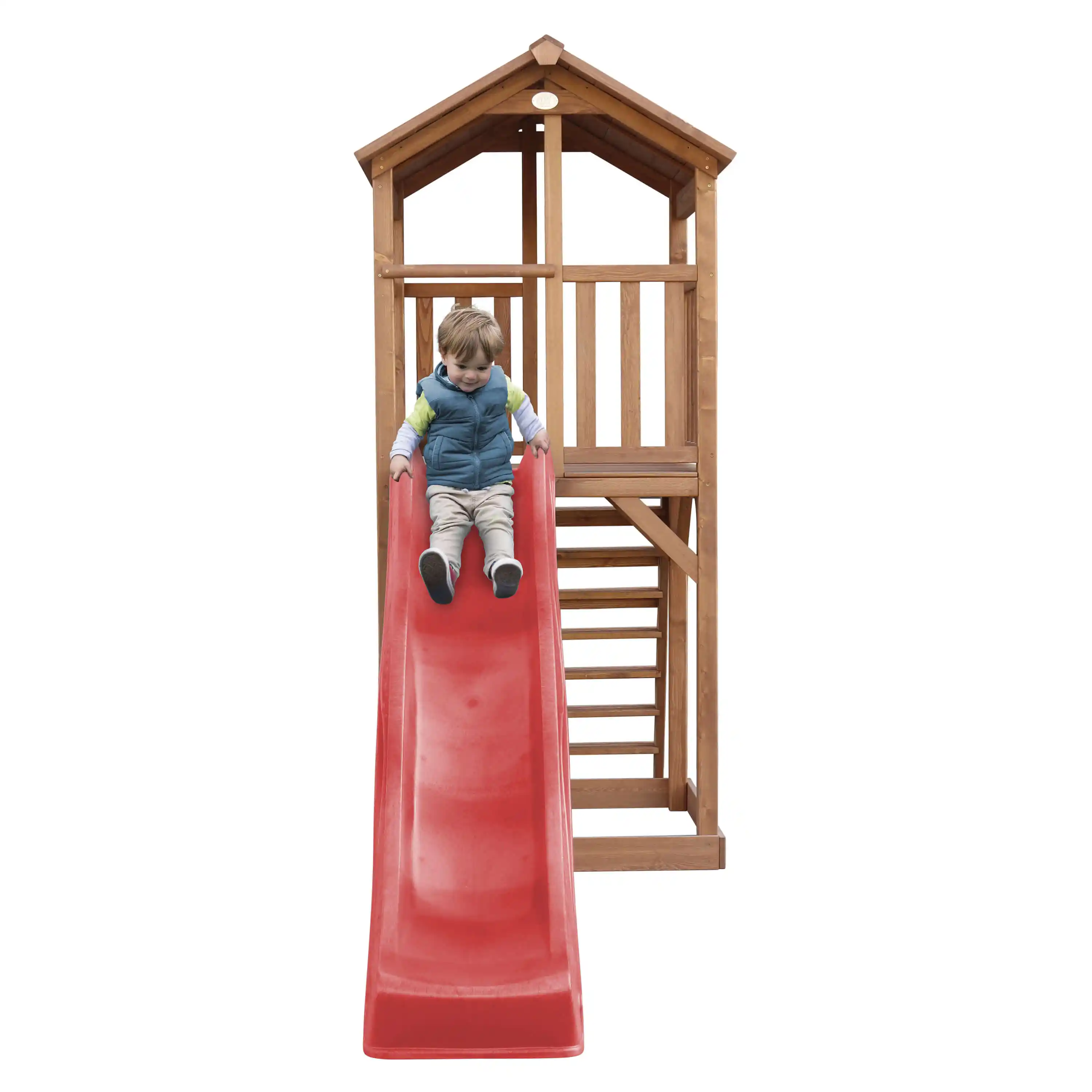 AXI Beach Tower Aire de Jeux Marron - Toboggan Rouge