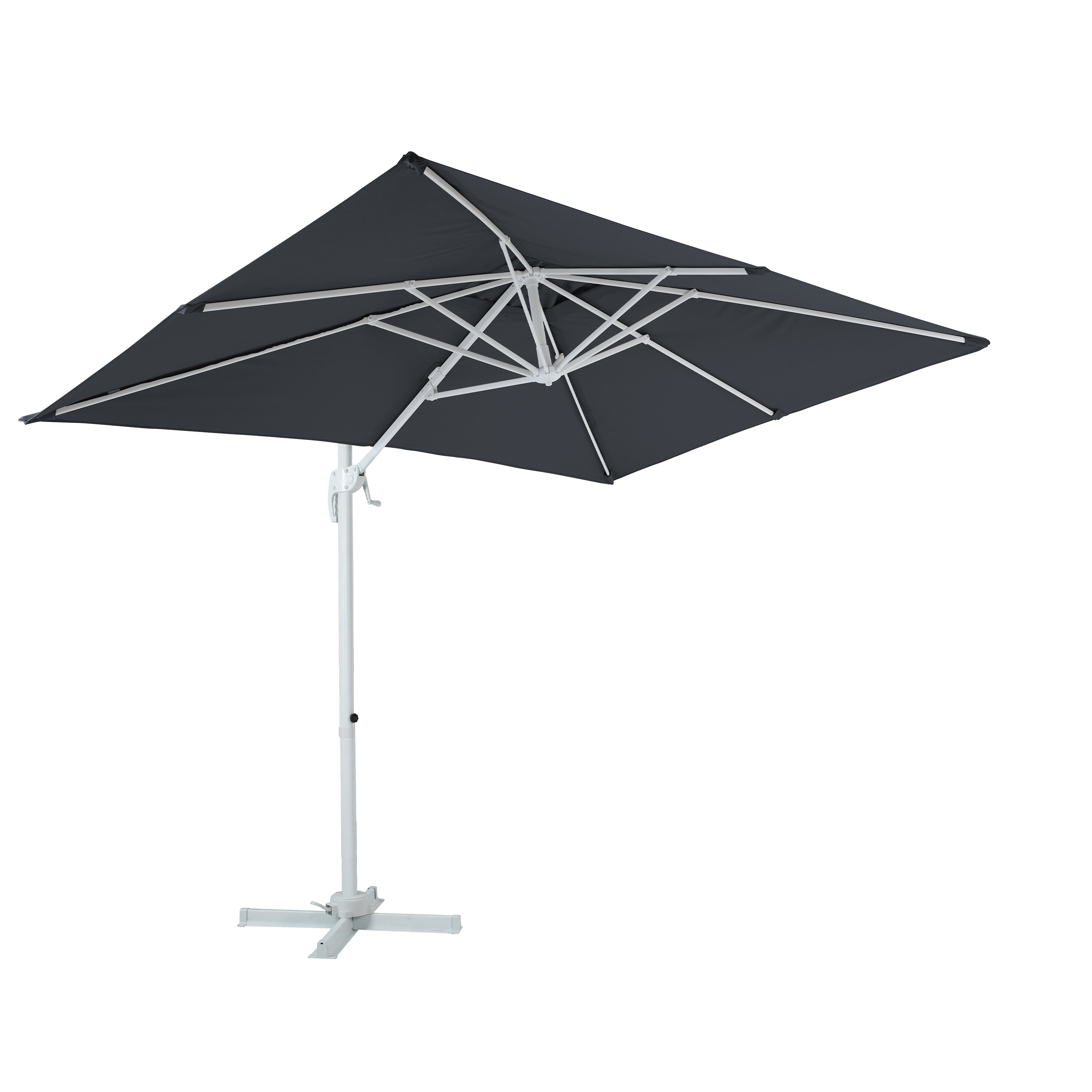 AXI Coco Parasol déporté 200x300cm Blanc/Gris 