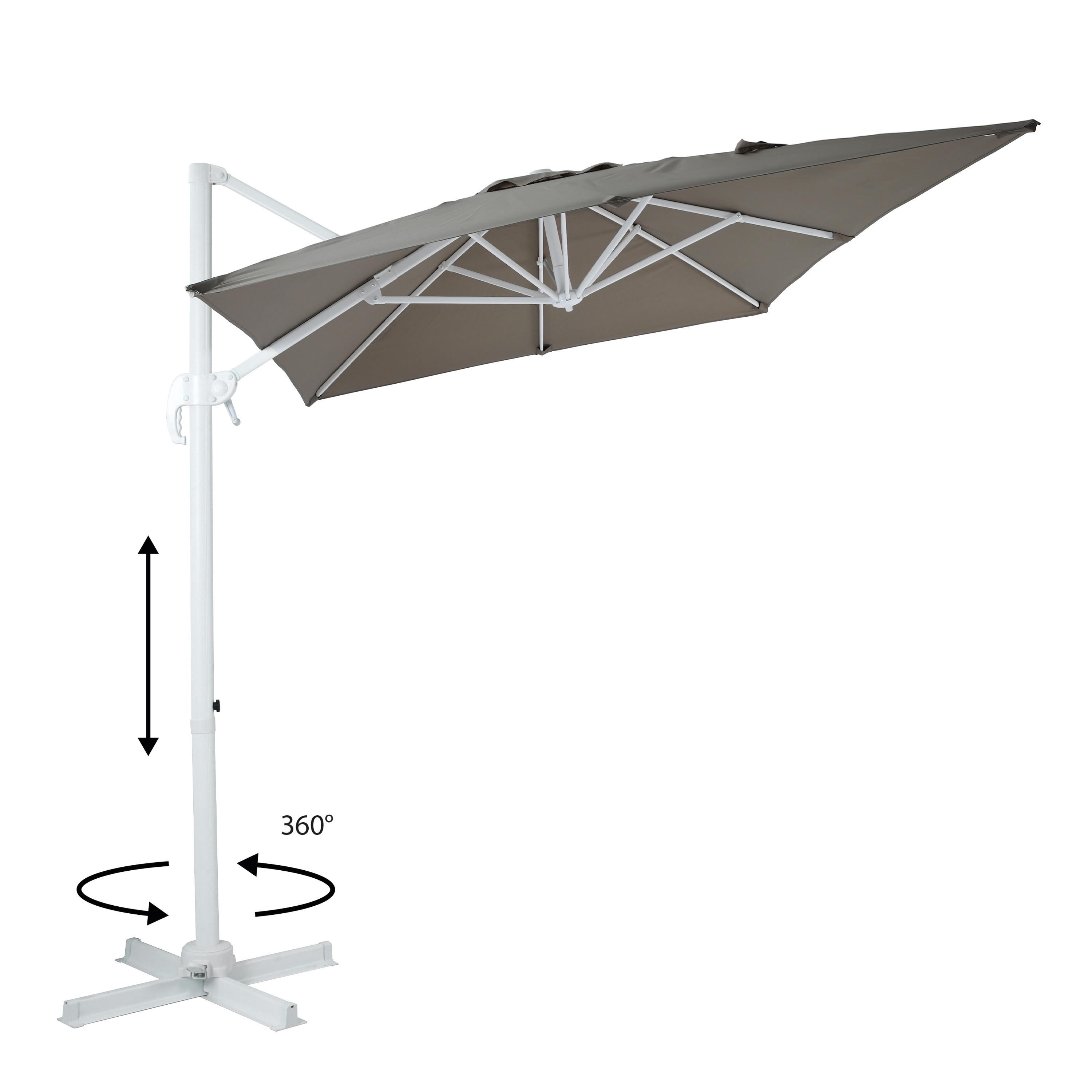 AXI Coco Floating Parasol 200x300cm White/Taupe 