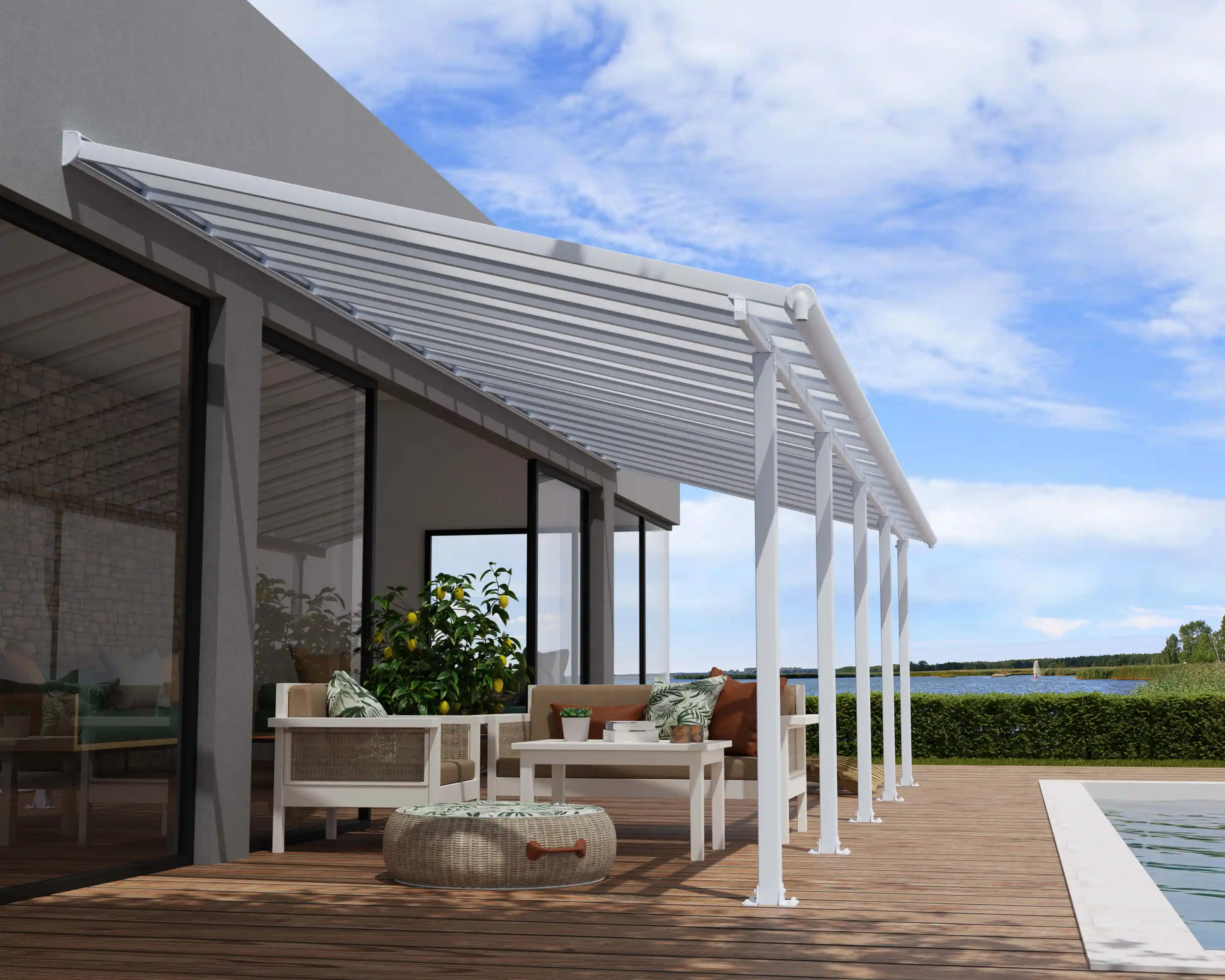 Canopia Olympia 980X294 cm Terrasoverkapping Wit Helder