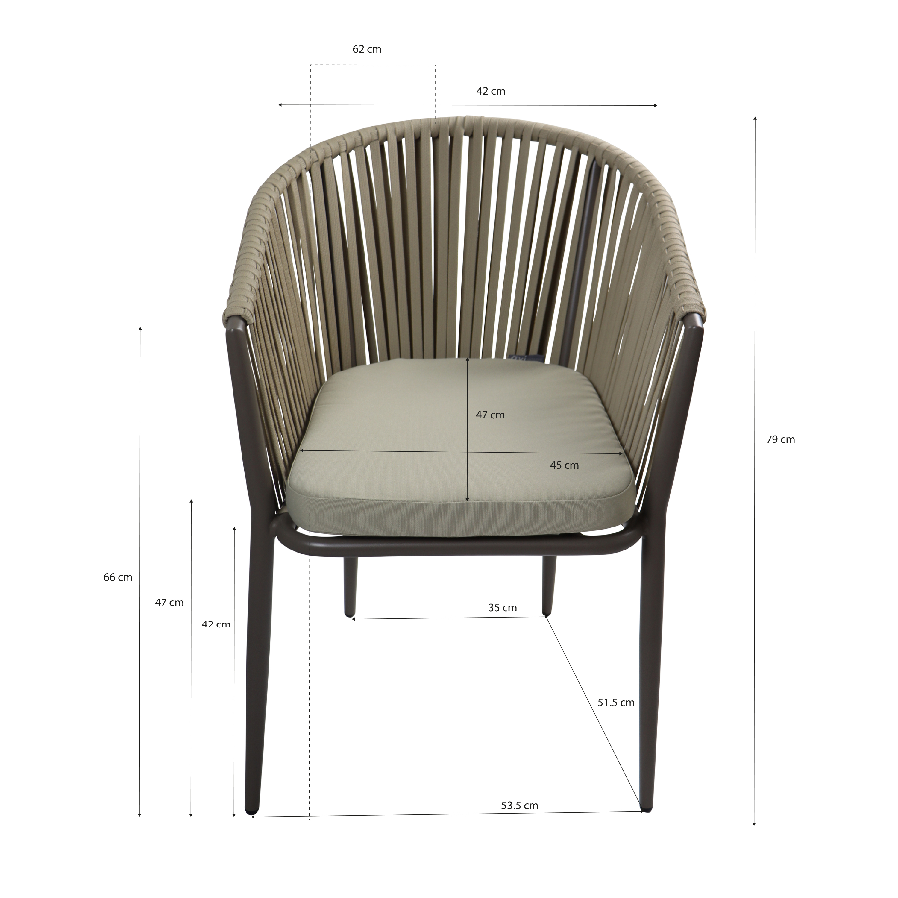 AXI Resi Ensemble de jardin avec 6 chaises Taupe avec Wood-look PSPC