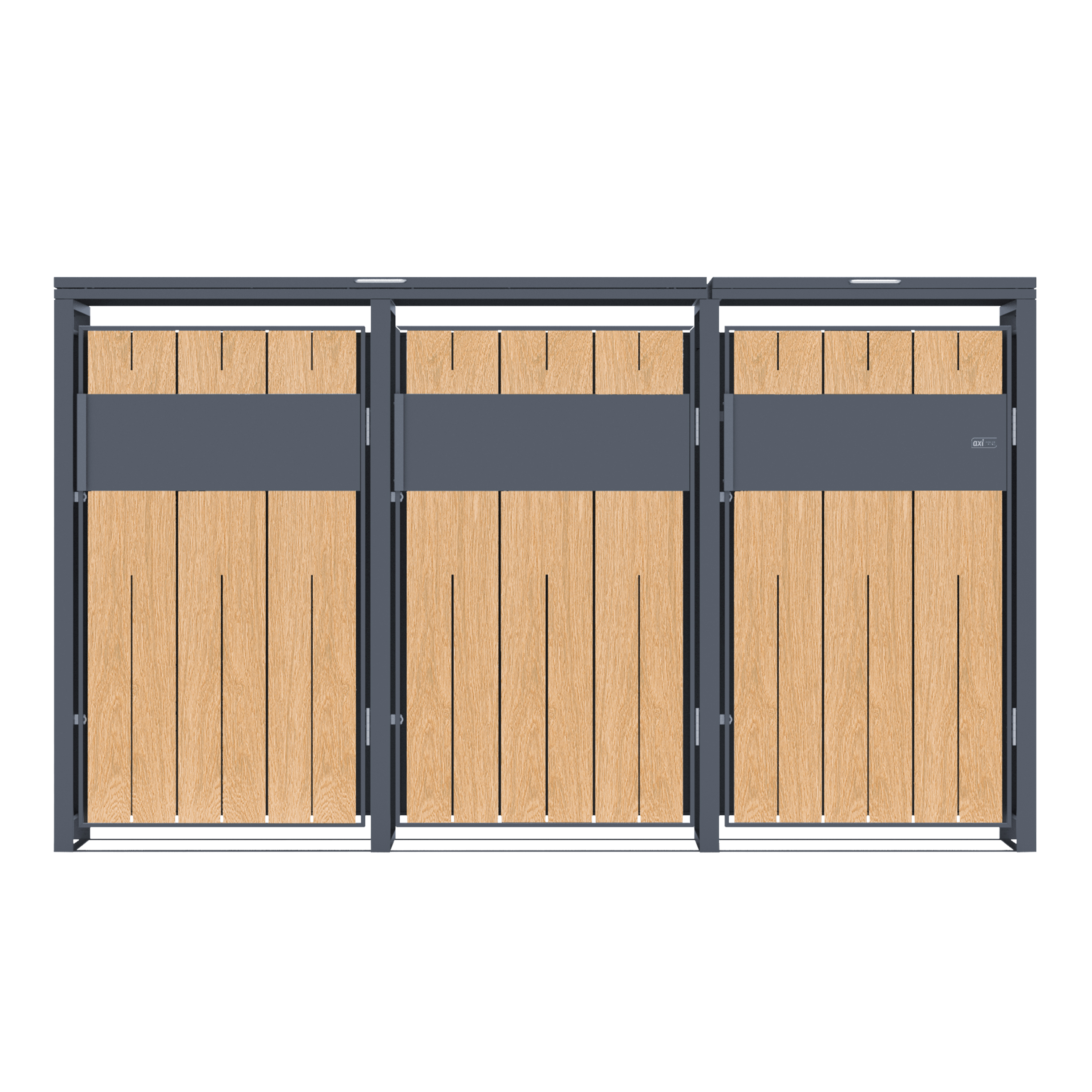 AXI Luke Metal Garbage Bin Shed - 3 Garbage Bins