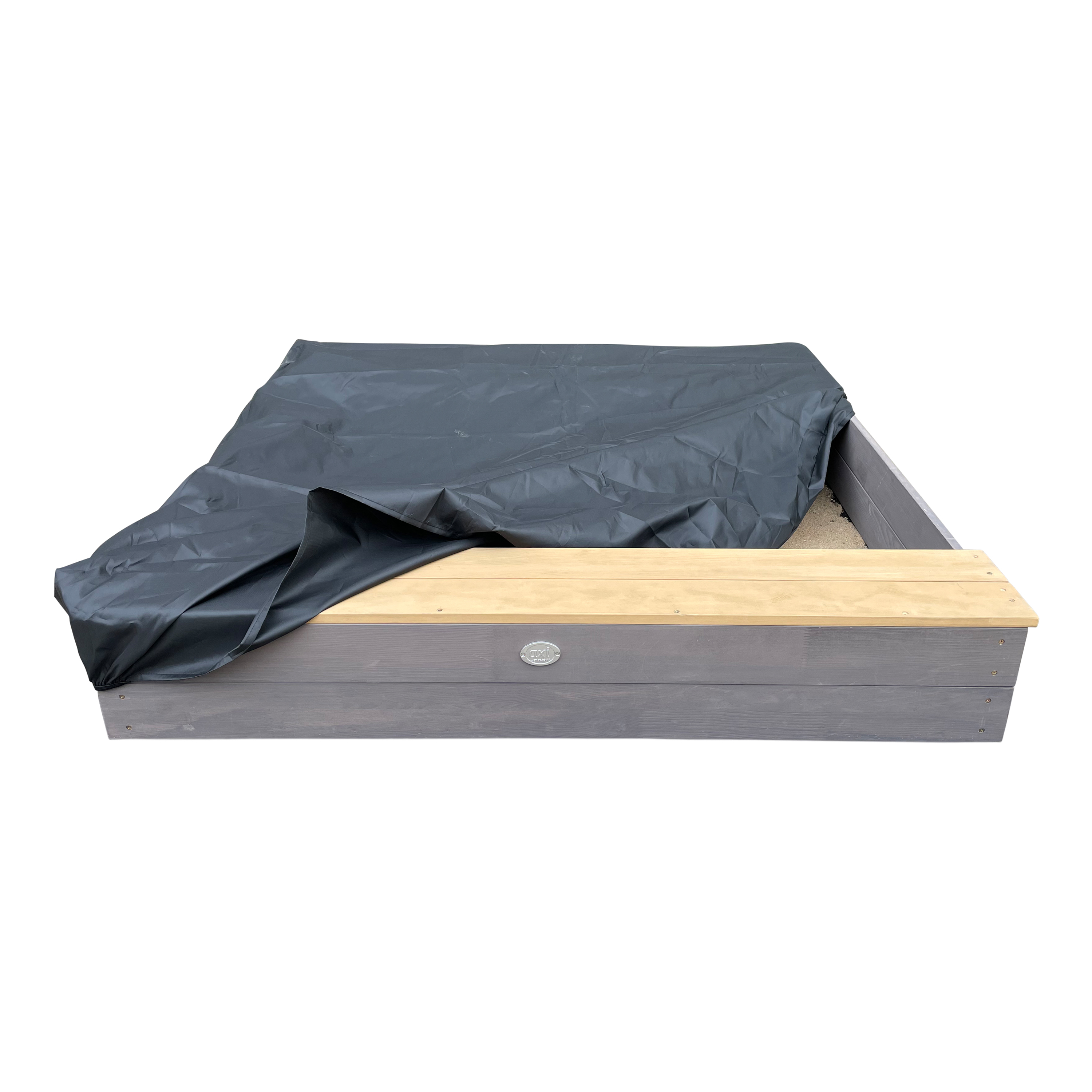 AXI Evy Sandbox with Bins and Storage - 119 x 117 cm - Grey/Brown