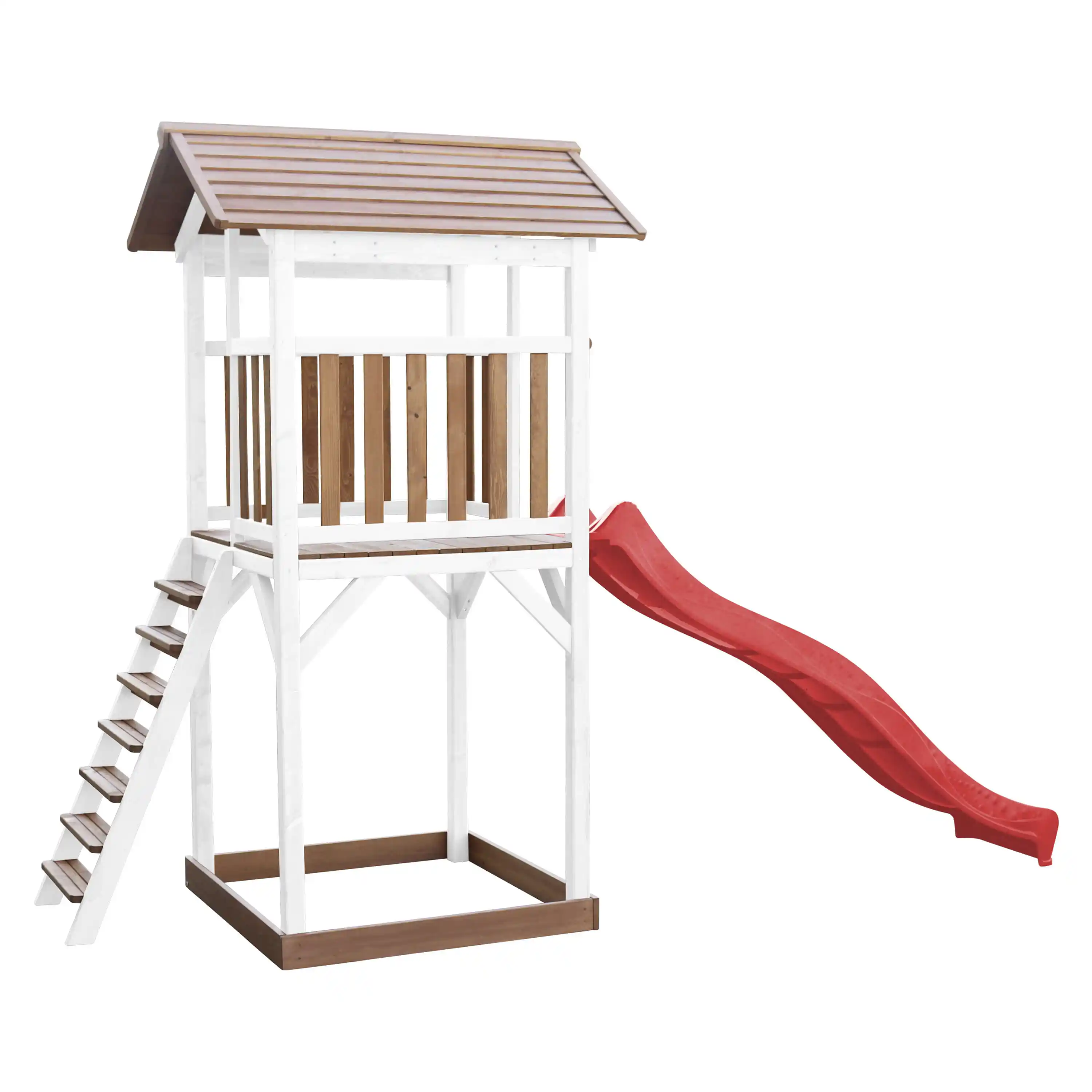 AXI Beach Tower Speeltoren Bruin/wit - Rode Glijbaan