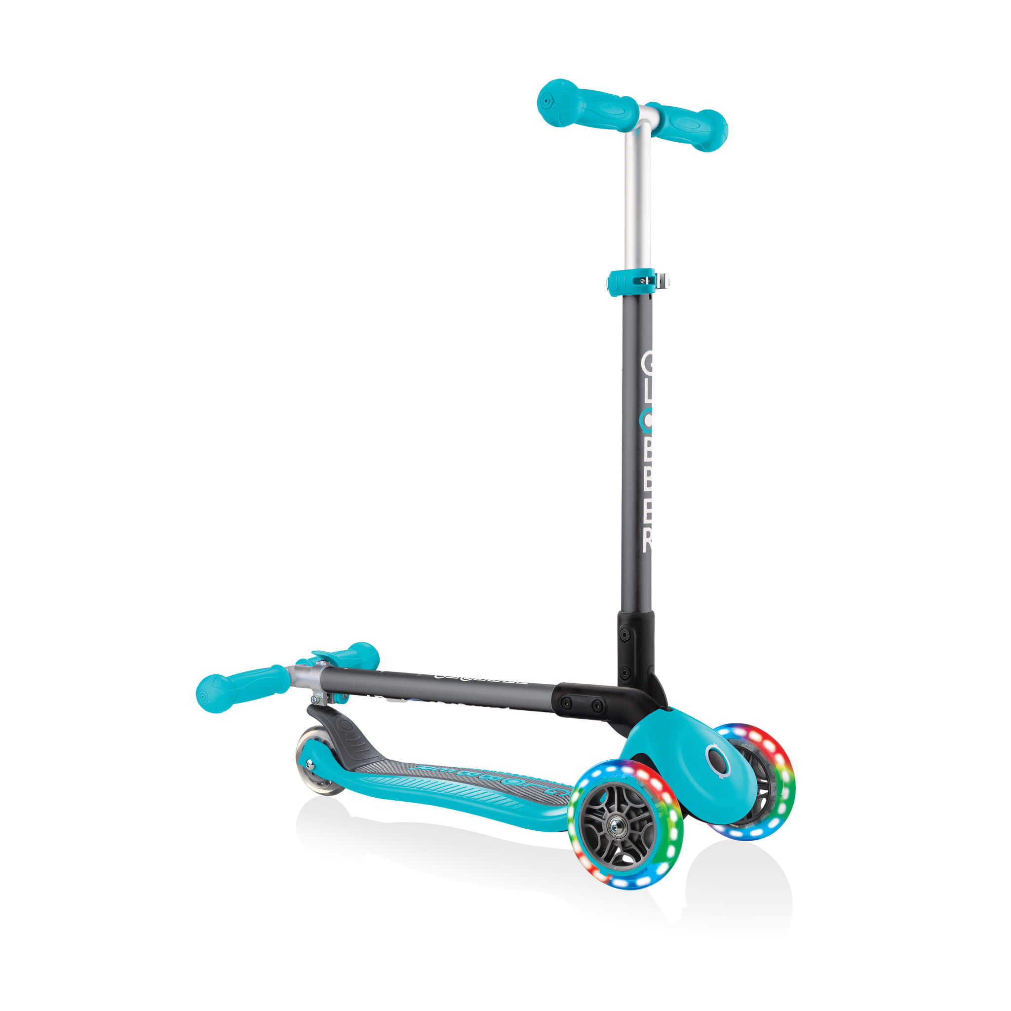 Globber Primo Foldable Lights Step Pastel Turquoise
