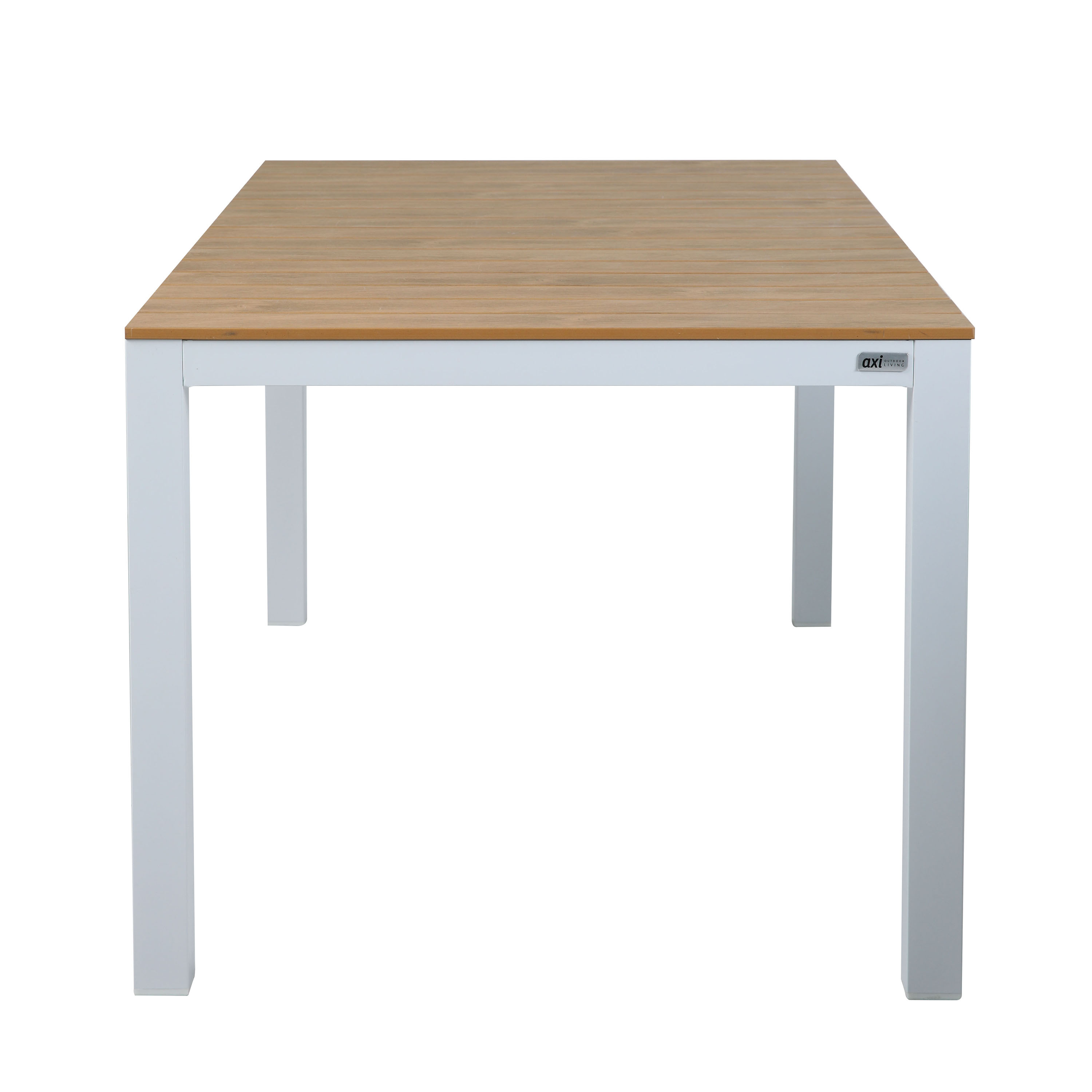 AXI Suvi Dining Garden Table White with Polywood in Teak Effect
