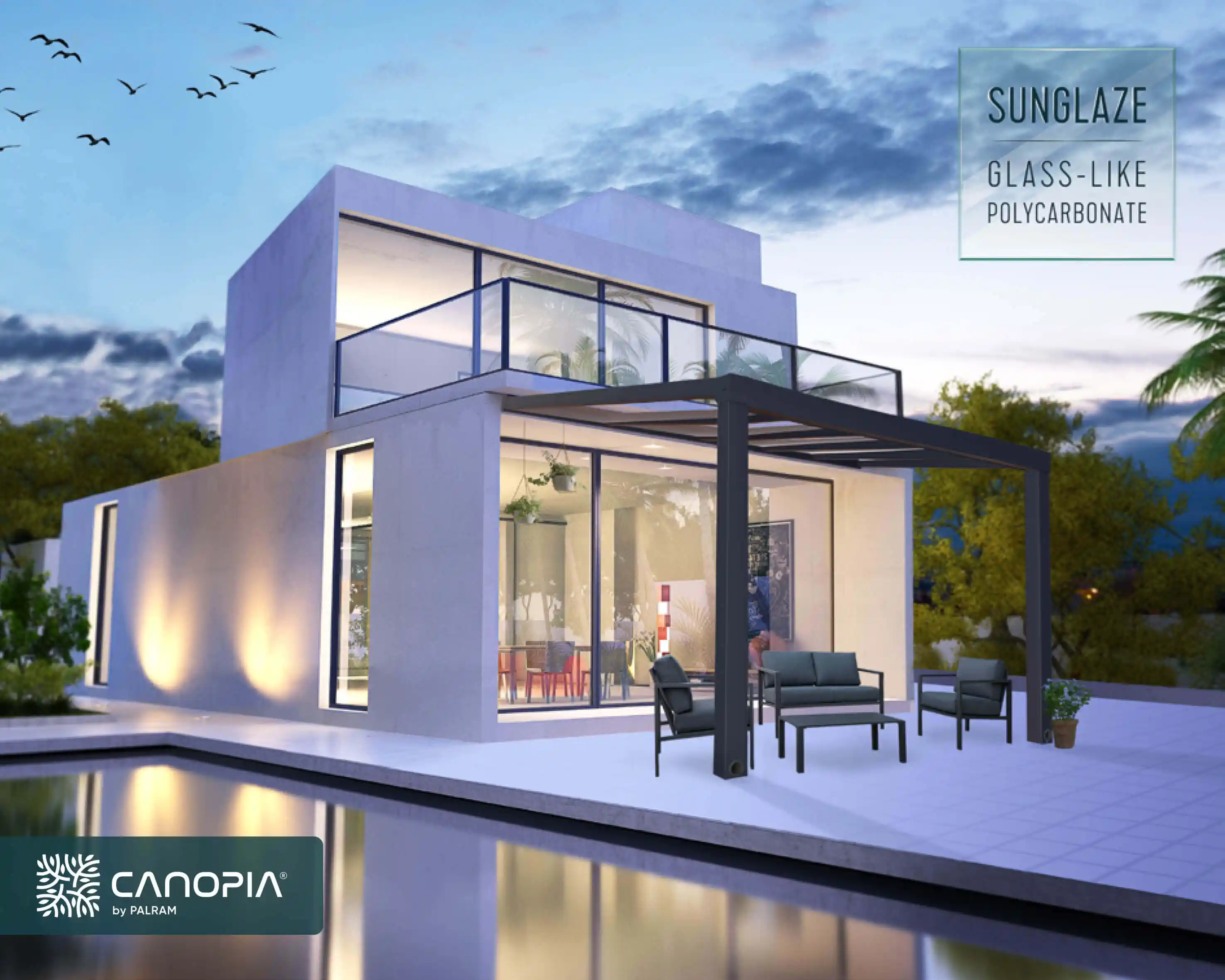 Canopia Stockholm 340X370 cm Terrasoverkapping Donkergrijs Helder-7290108601053 Canopia Stockholm 340X370 cm Terrasoverkapping Donkergrijs Helder