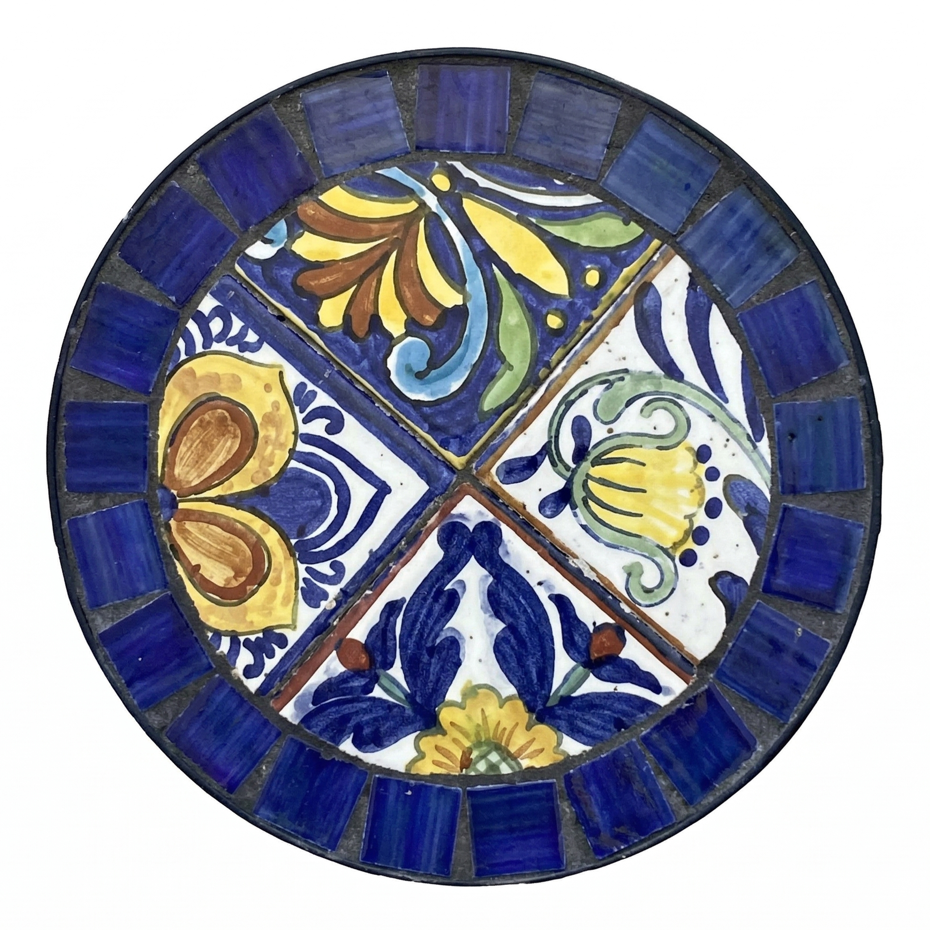 AXI Margot Mosaic Garden Bench Mediterranean Style – Blue/Yellow