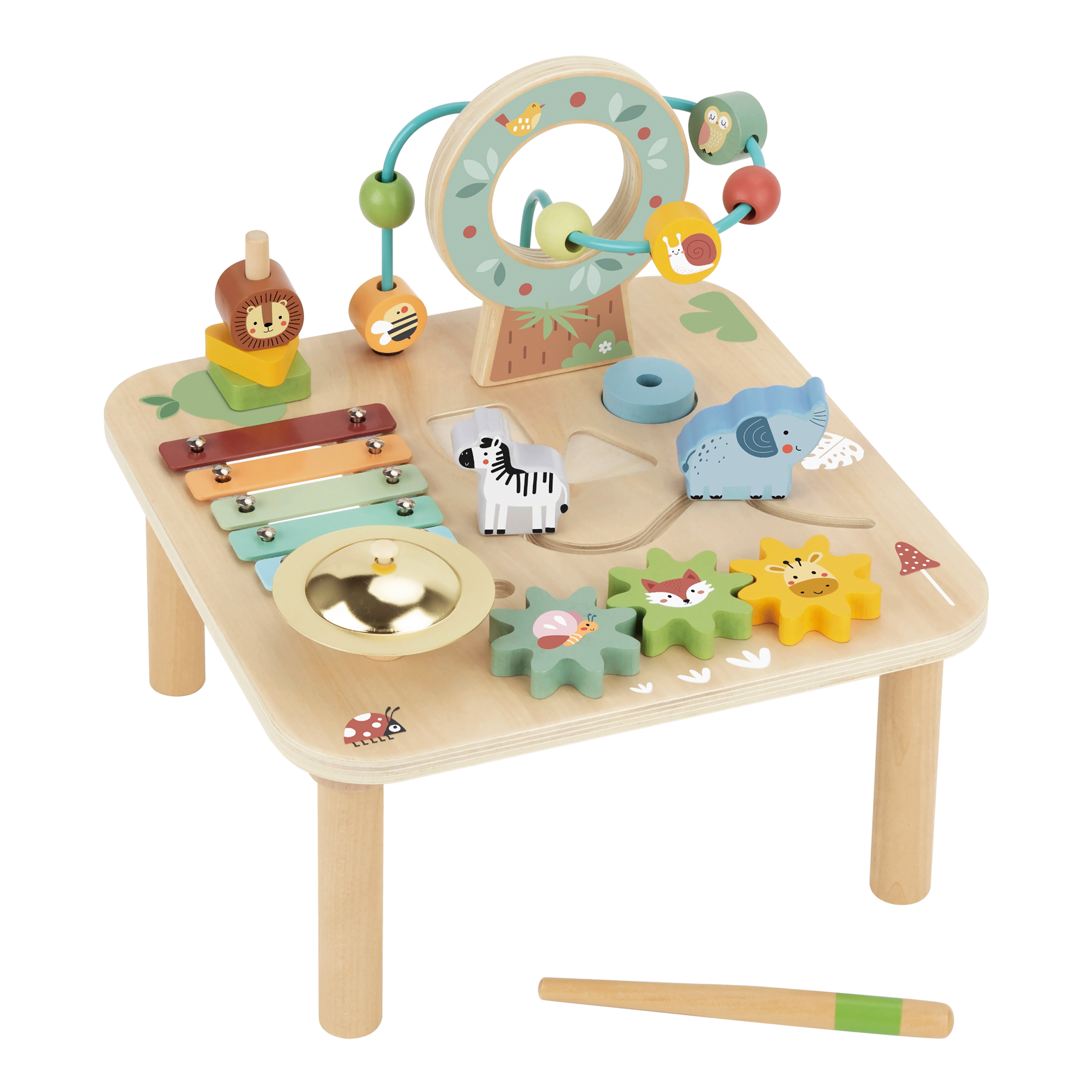 Tooky Toy Wooden Activity Table with Xylophone and Animals