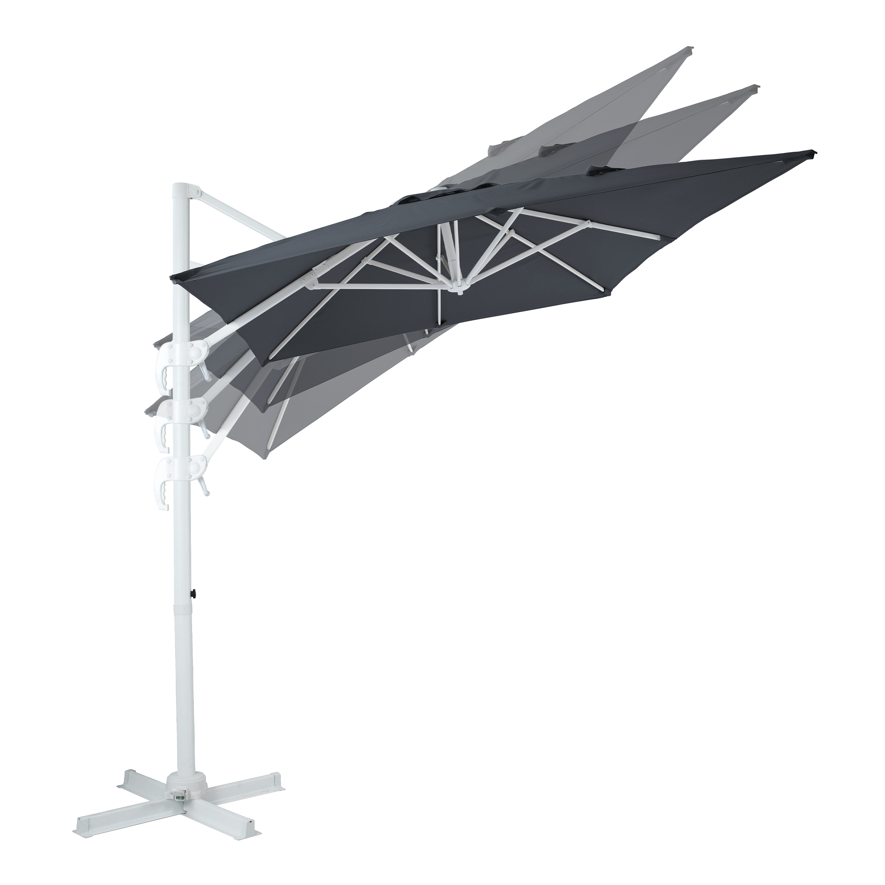 AXI Coco Parasol déporté 200x300cm Blanc/Gris 